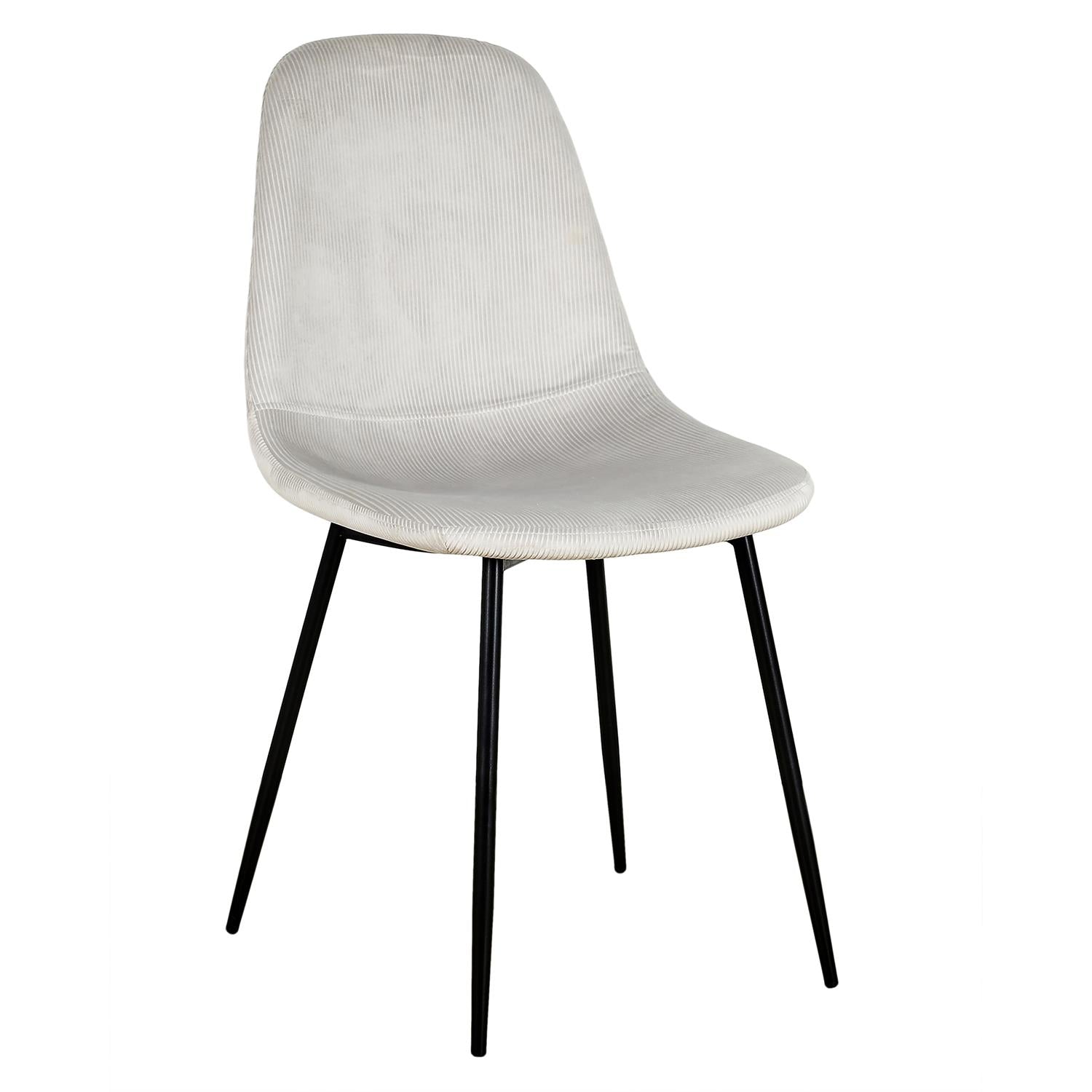 Chaise velours côtelé Giulia gris clair