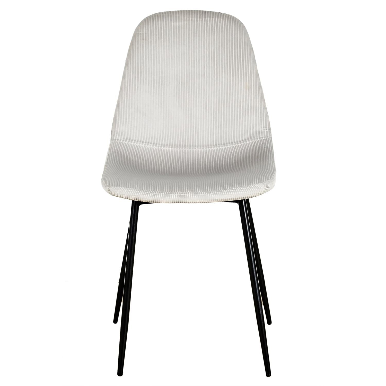 Chaise velours côtelé Giulia gris clair