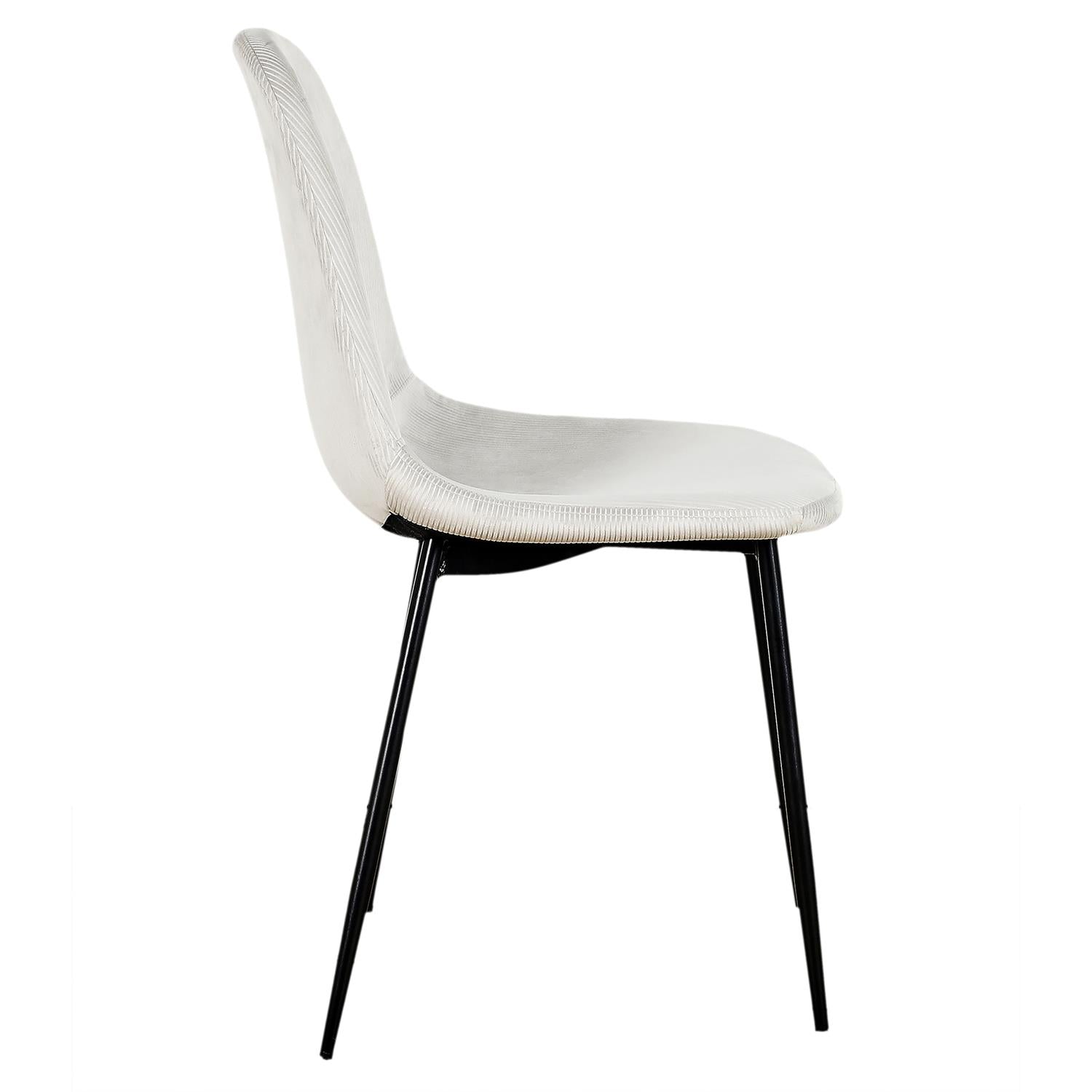 Chaise velours côtelé Giulia gris clair