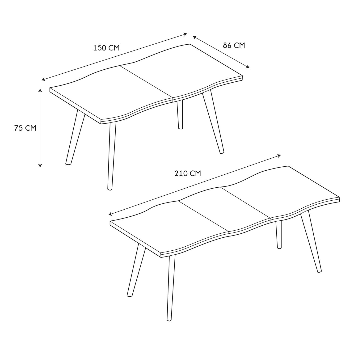 Table de repas extensible 6 à 8 personnes Forest