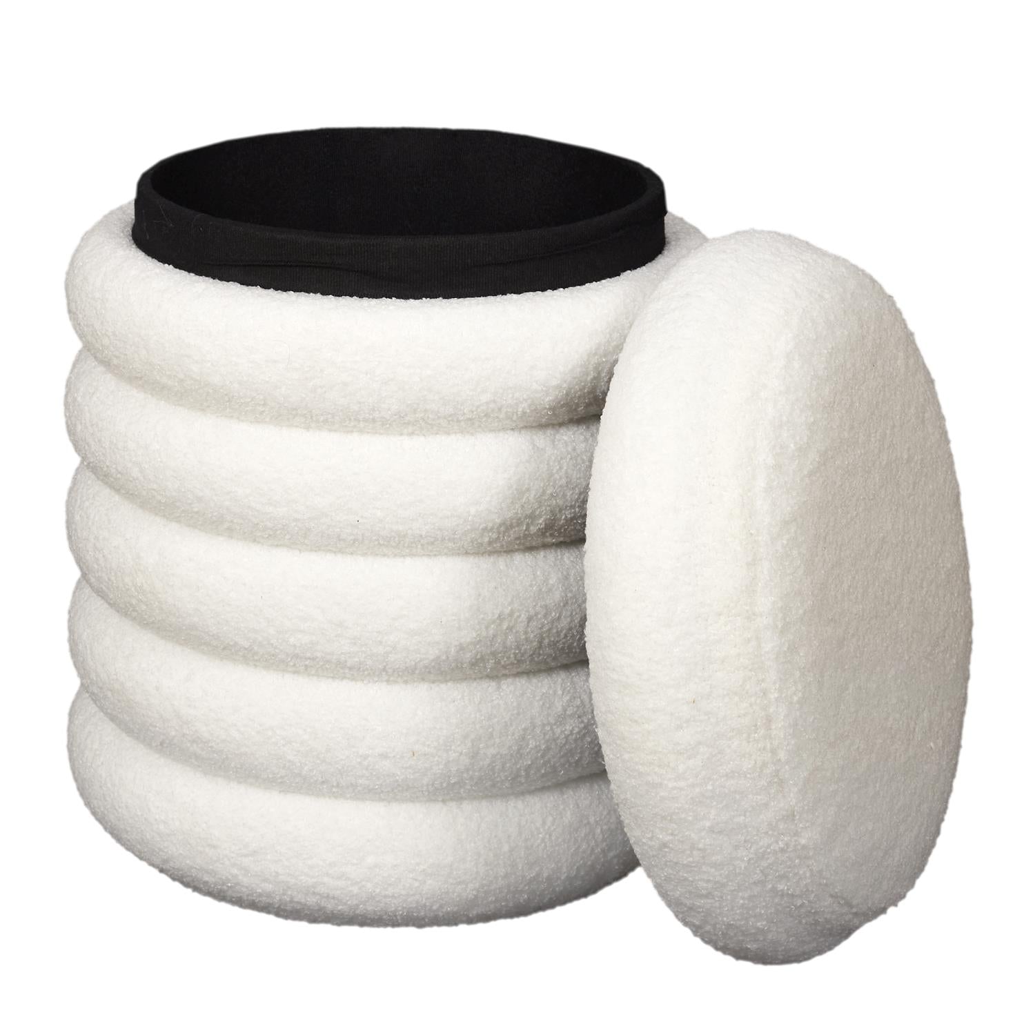 Pouf rangement bouclette Freya