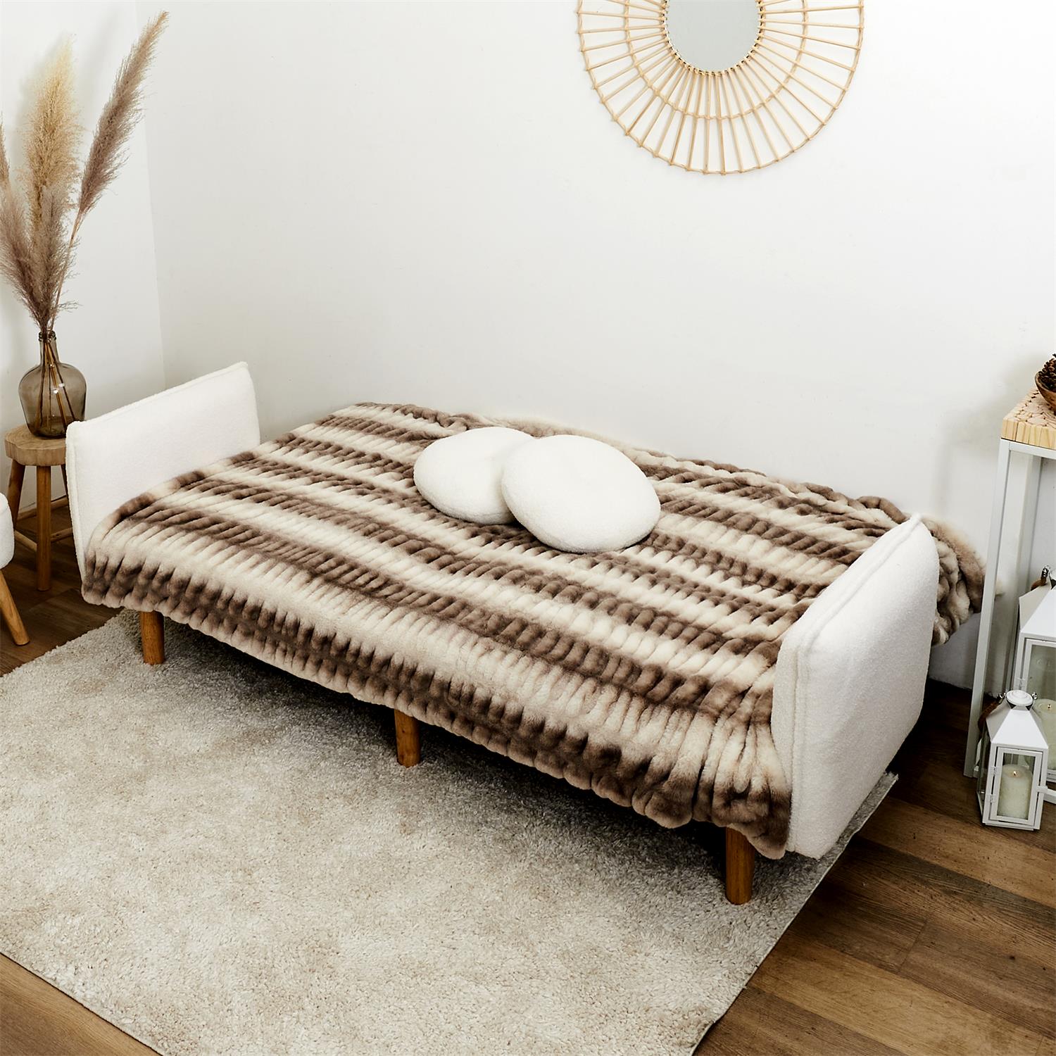 Canapé convertible bouclette