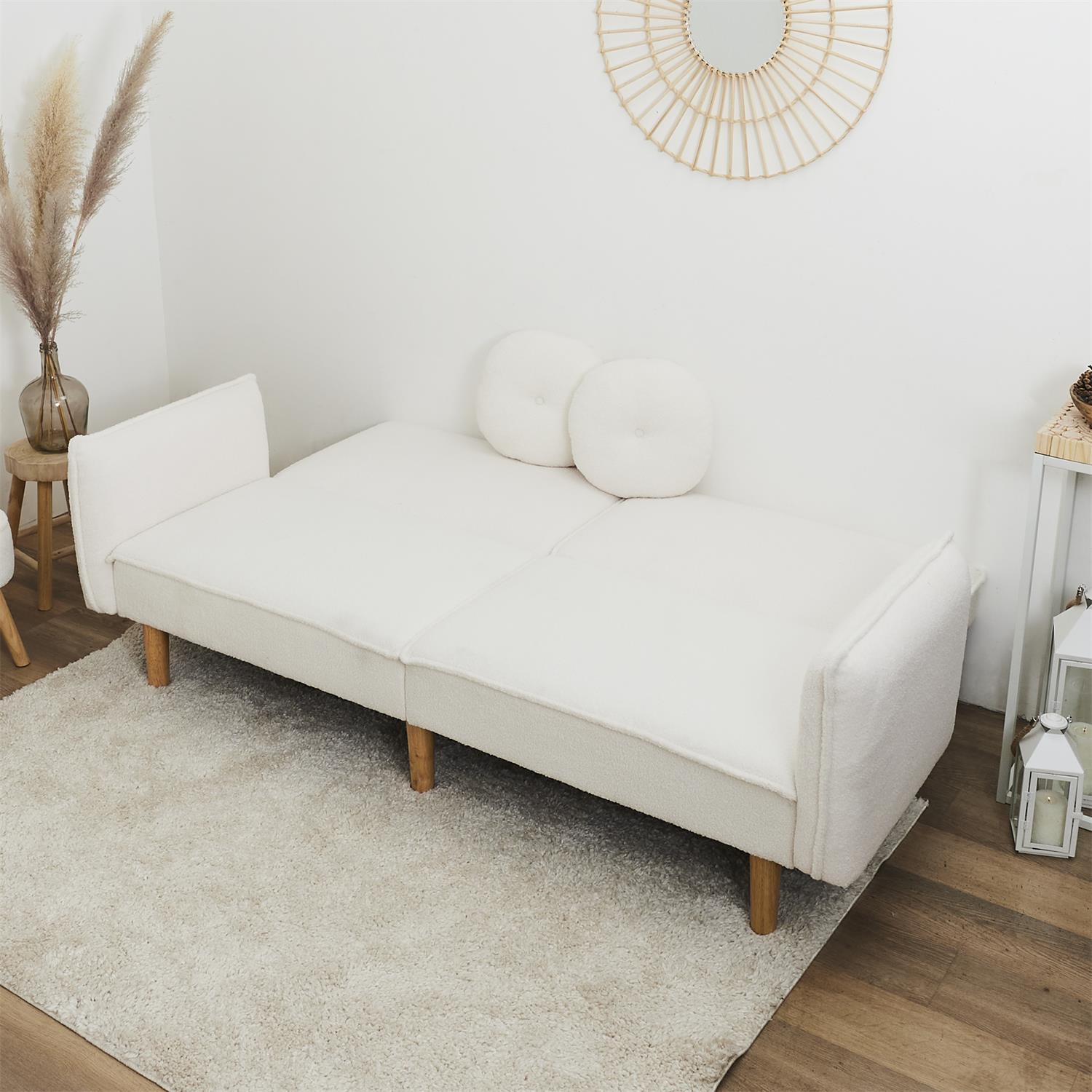 Canapé convertible bouclette