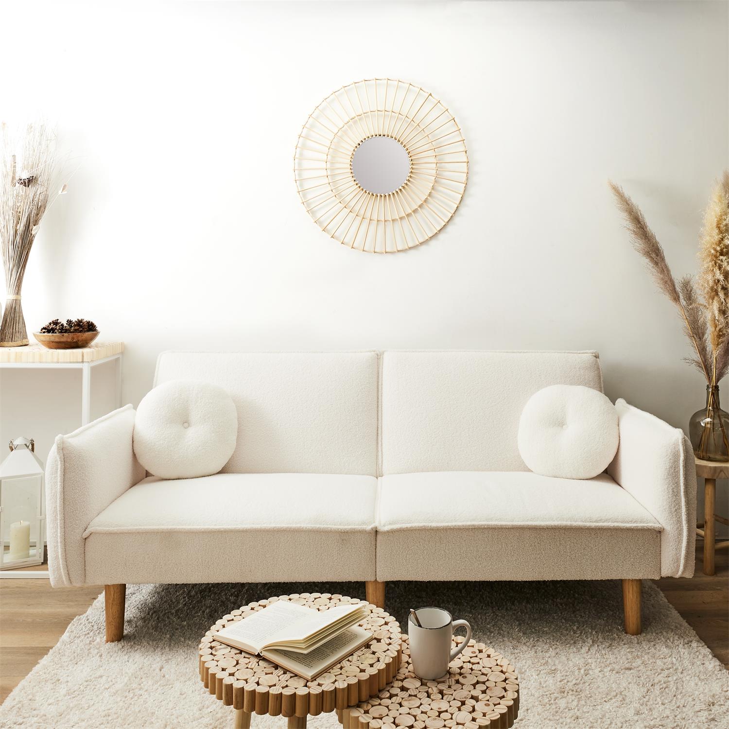 Canapé convertible bouclette