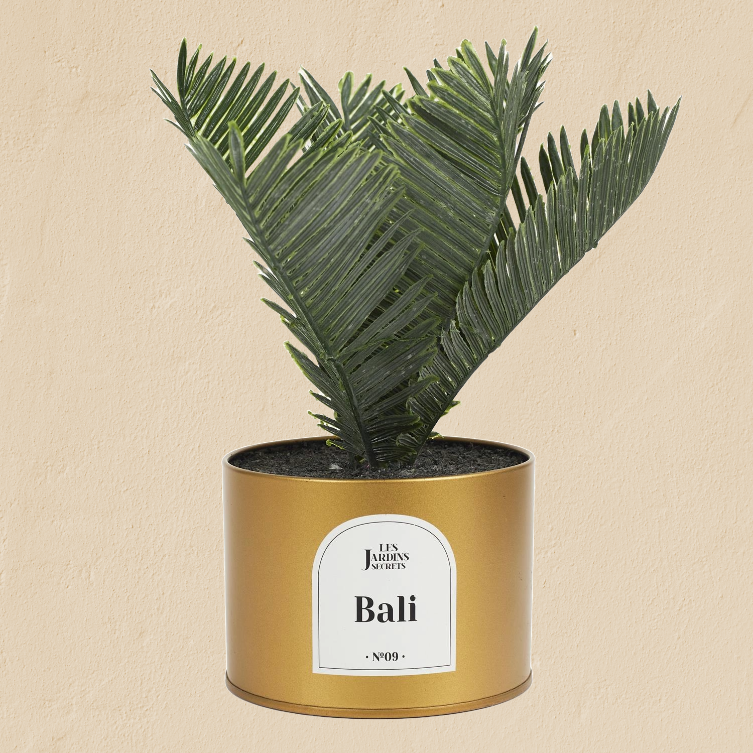 Plante artificielle oasis pot métal Bali