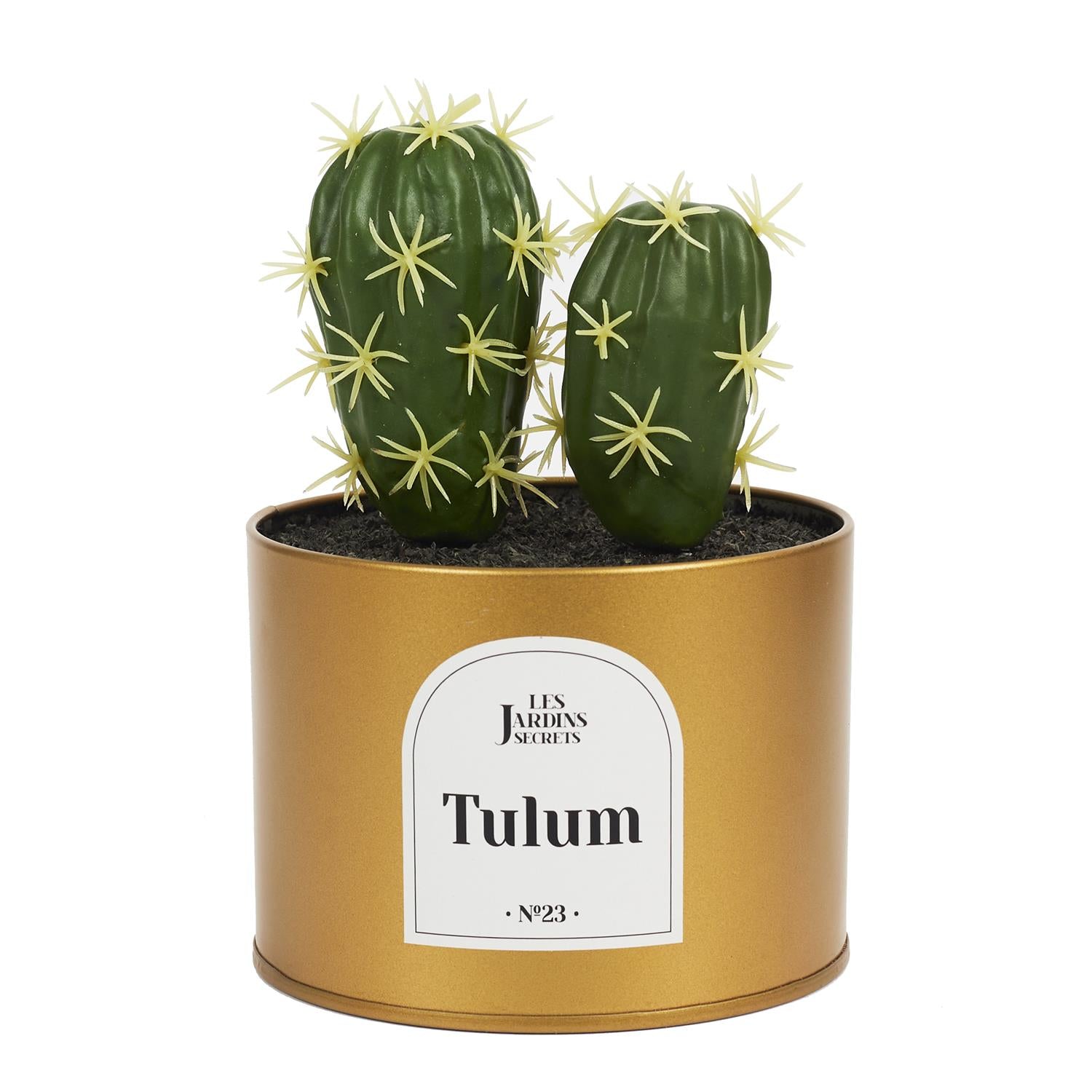 Plante artificielle oasis pot métal Lot de 4