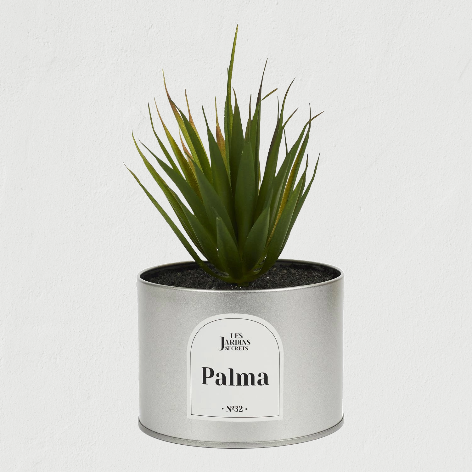 Plante artificielle oasis pot métal Palma