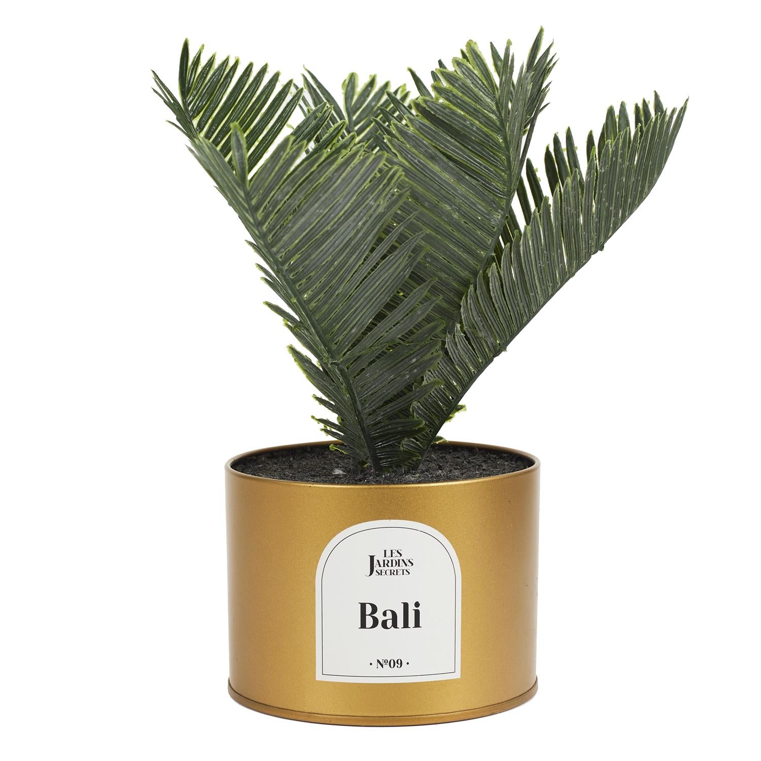 Plante artificielle oasis pot métal Lot de 4