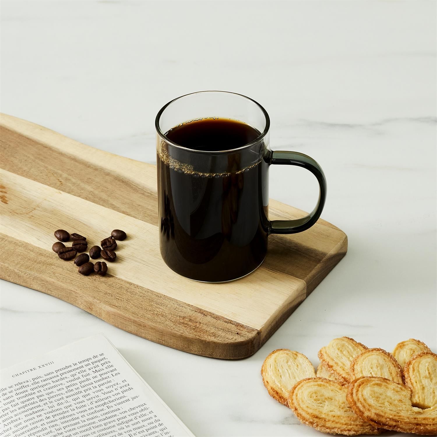Mug en verre anse colorée 30cl Noir