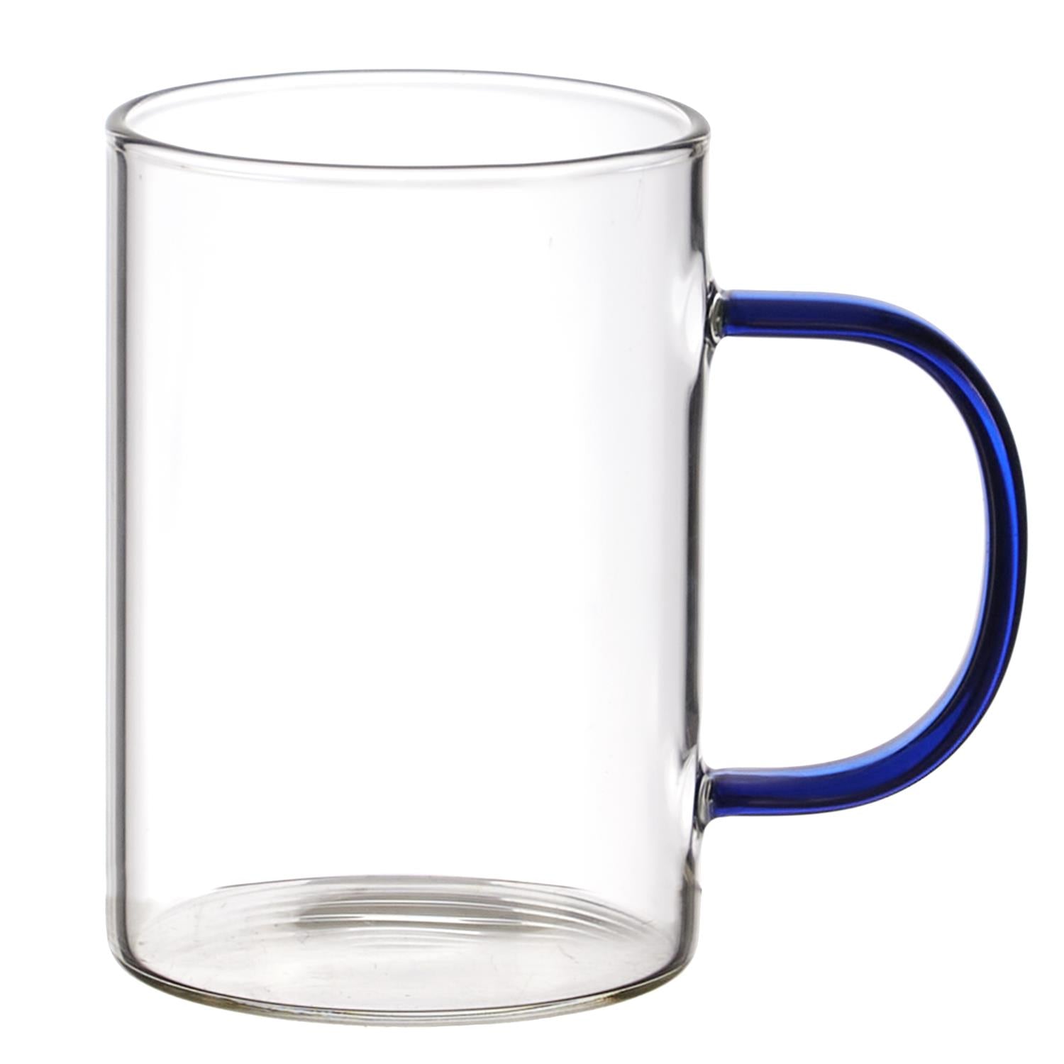 Mug en verre anse colorée 30cl Bleu