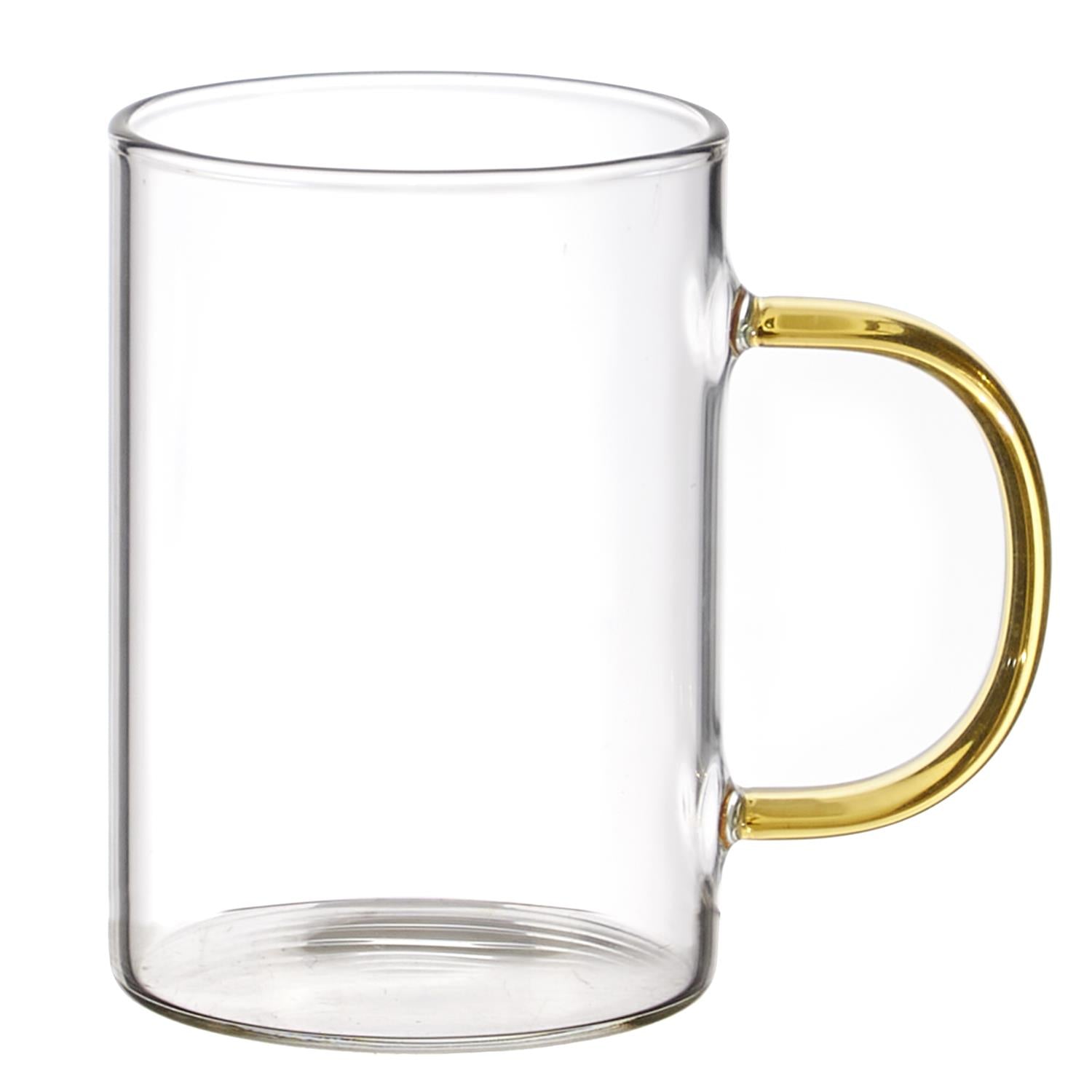 Mug en verre anse colorée 30cl Jaune