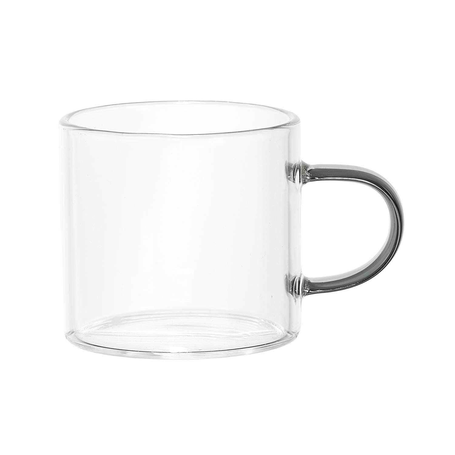 Tasse expresso en verre anse colorée 10cl Noir