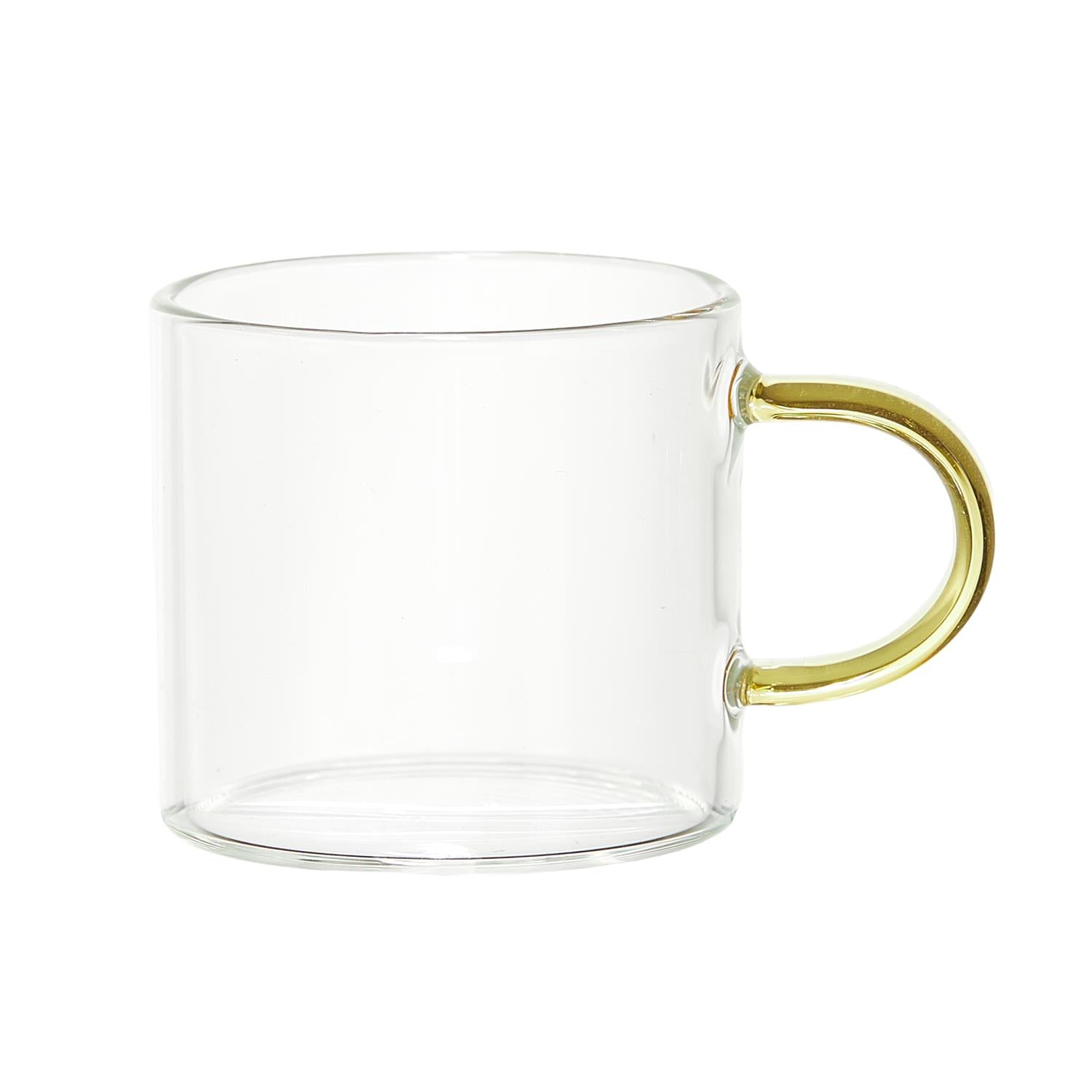 Tasse expresso en verre anse colorée 10cl Jaune