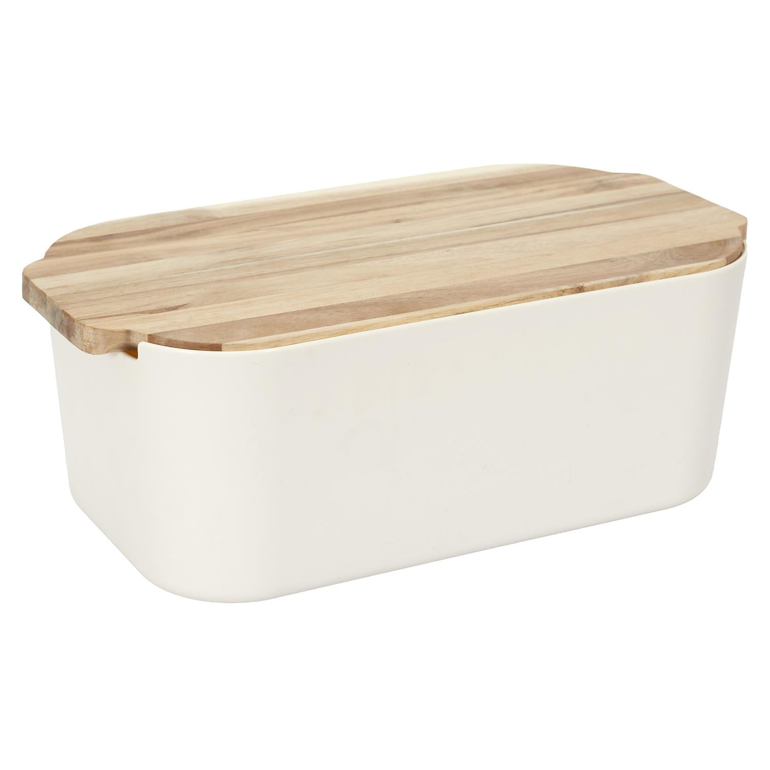 Boite à pain couvercle planche acacia