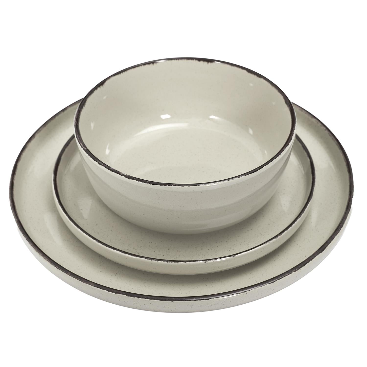 Assiettes creuses grès du temps beige 16,5 cm