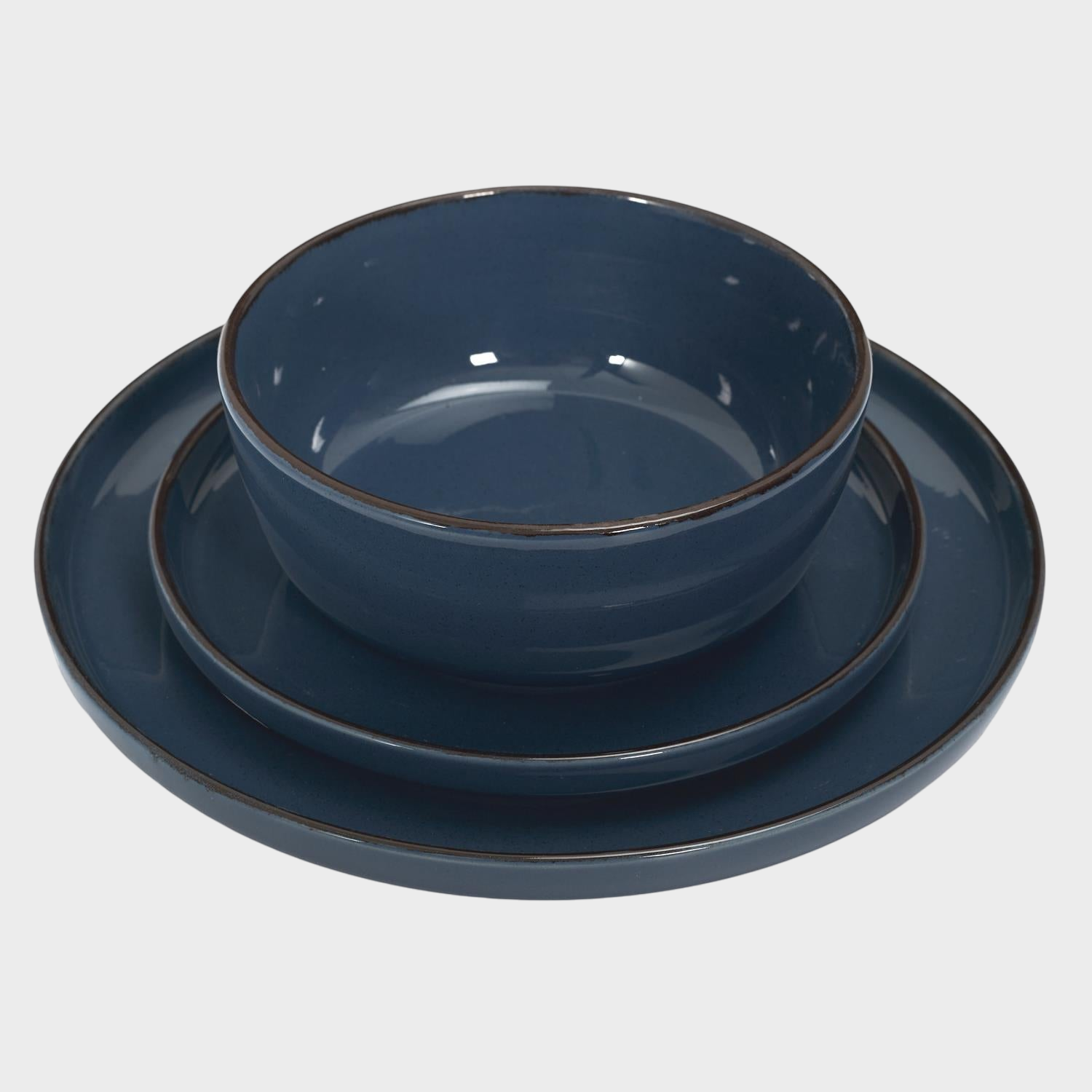 Service vaisselle 12pcs grès du temps bleu