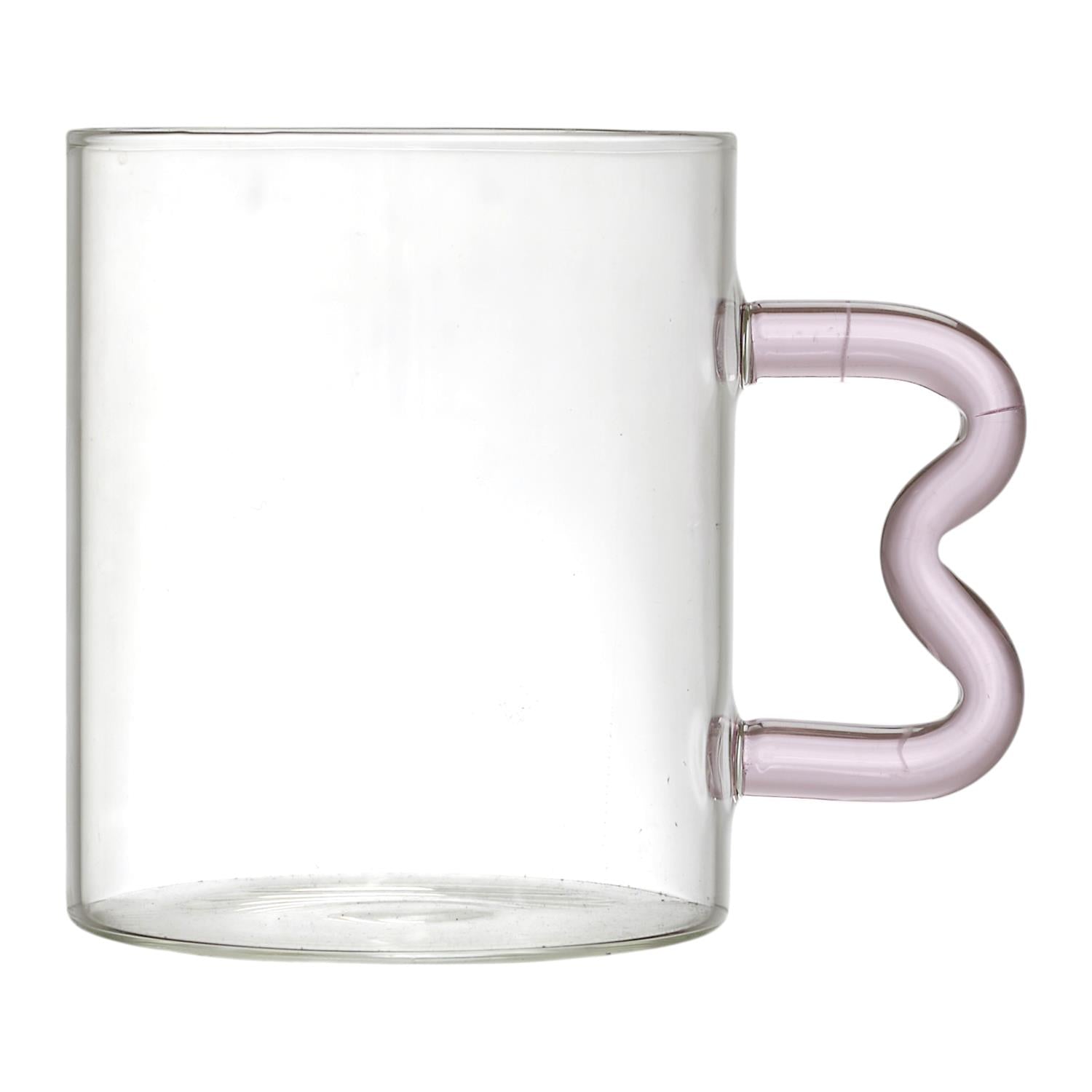 Mug en verre anse ZIG ZAG colorée 35CL