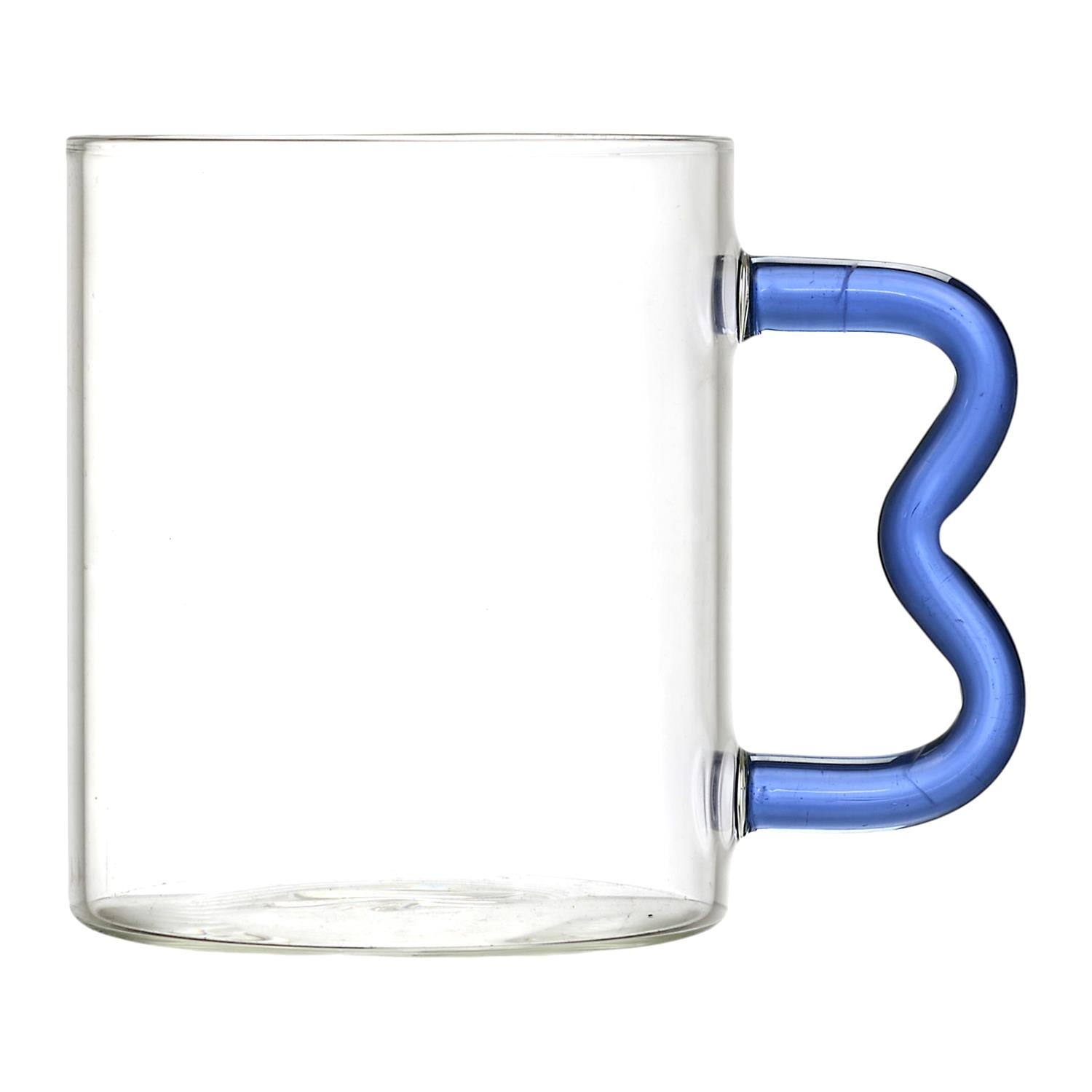 Mug en verre anse ZIG ZAG colorée 35CL