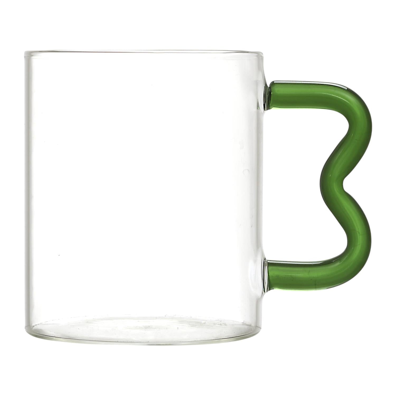 Mug en verre anse ZIG ZAG colorée 35CL