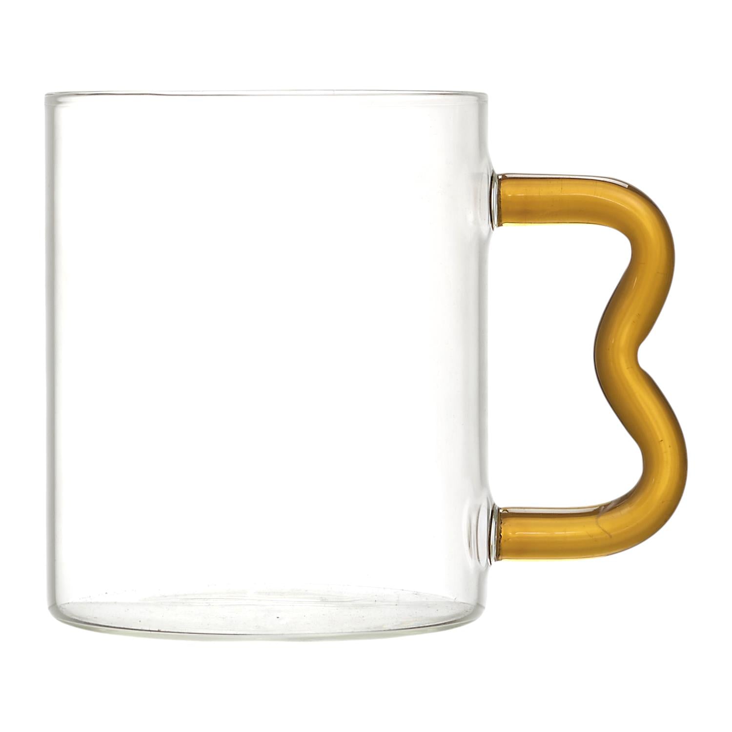 Mug en verre anse ZIG ZAG colorée 35CL