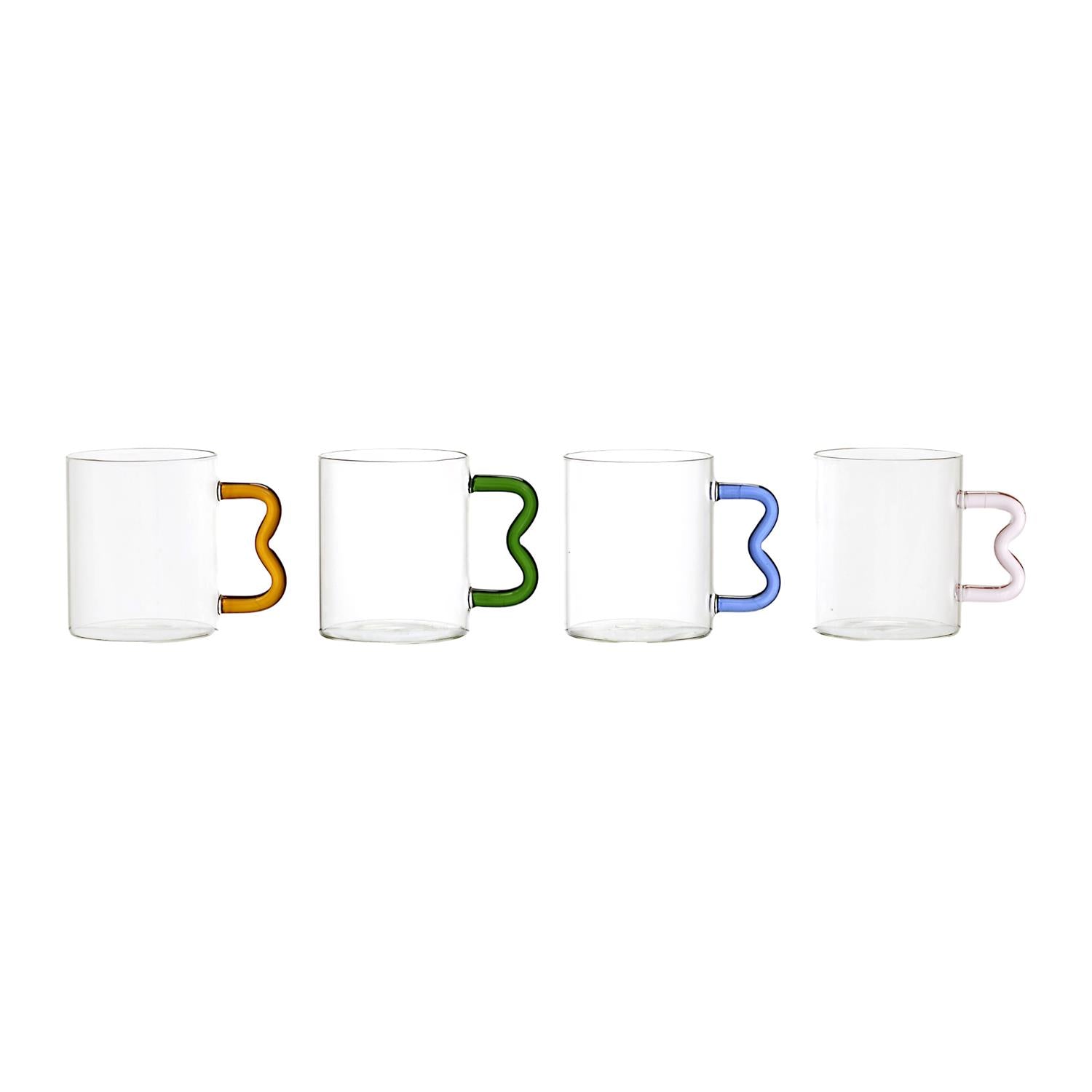 Mug en verre anse ZIG ZAG colorée 35CL
