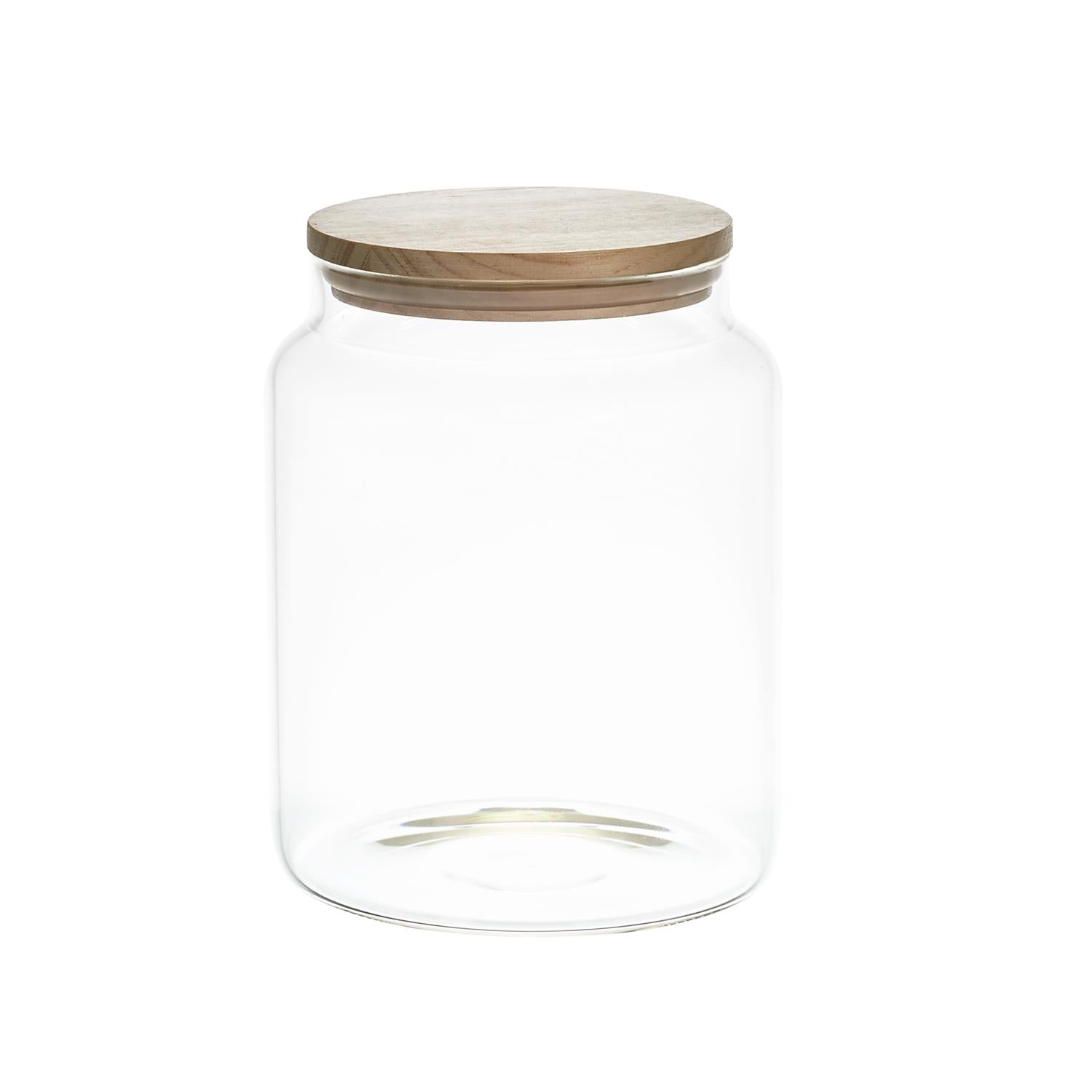 Bocal de conservation verre couvercle bois 2.4l