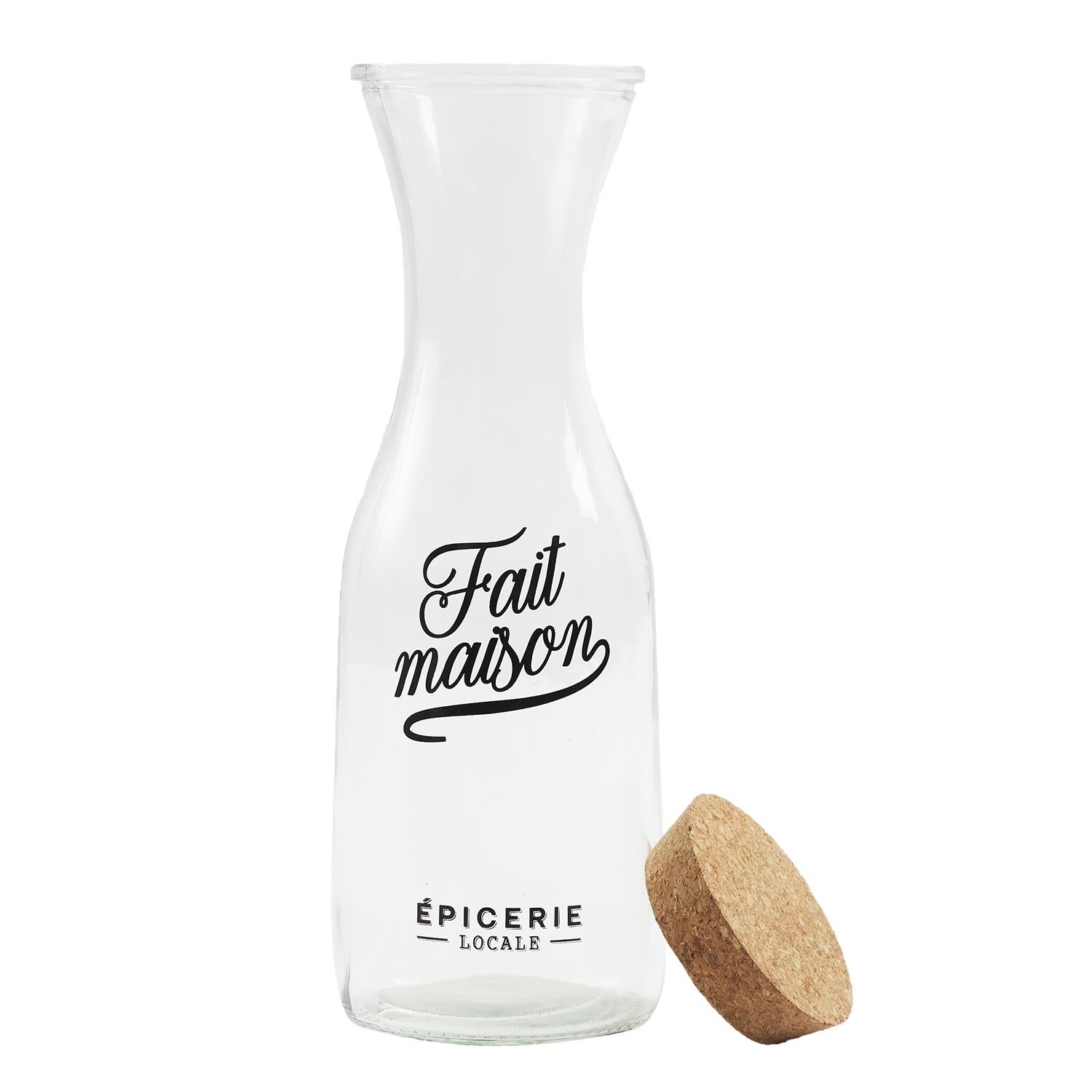 Carafe verre couvercle liège