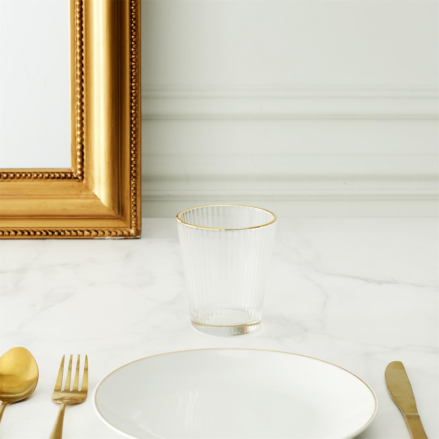 Verres stries liseré gold 35cl