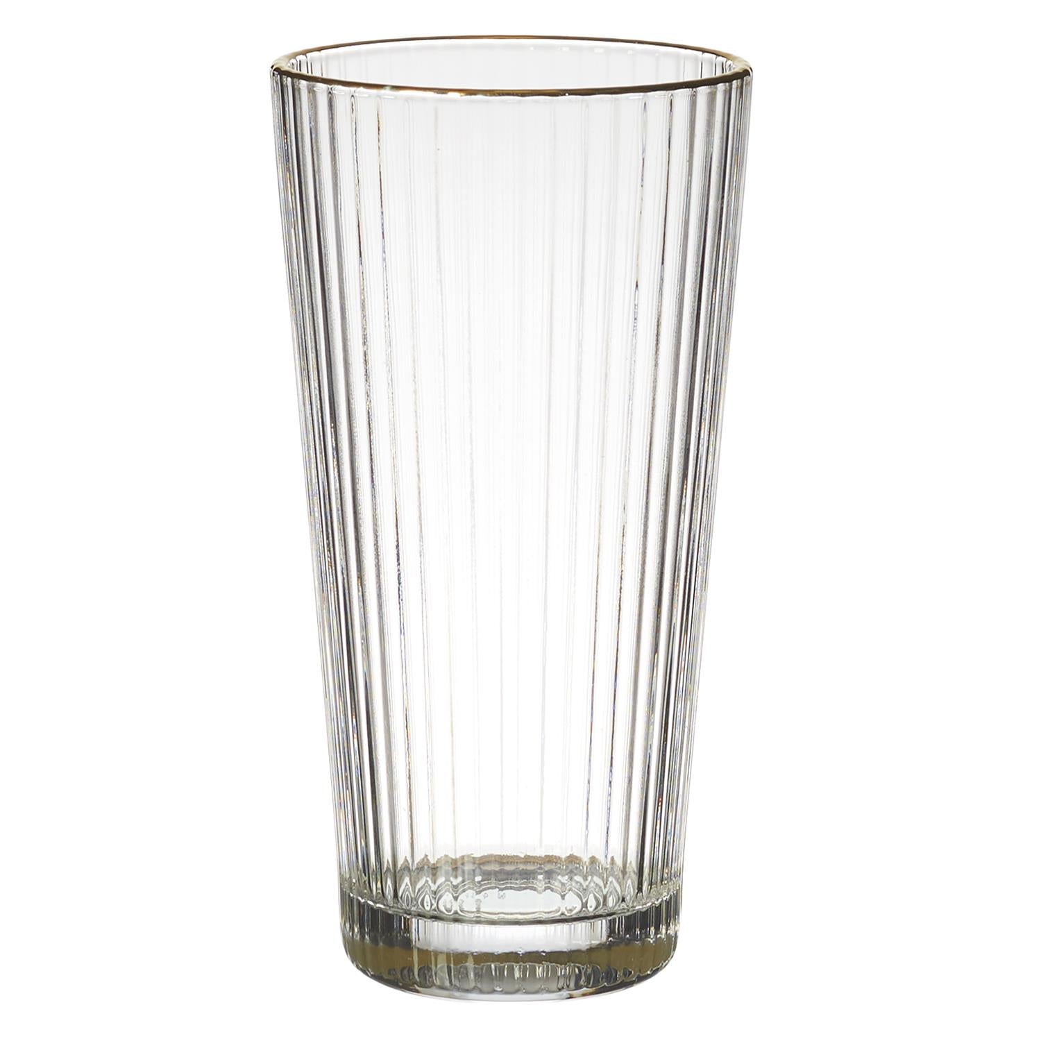 Verre haut stries liseré gold 40cl
