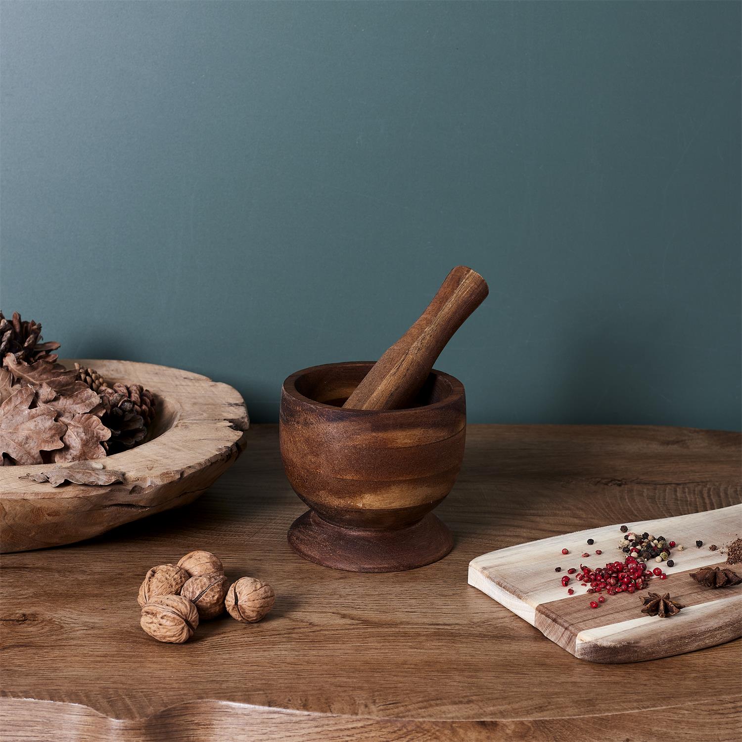 Mortier et pilon acacia