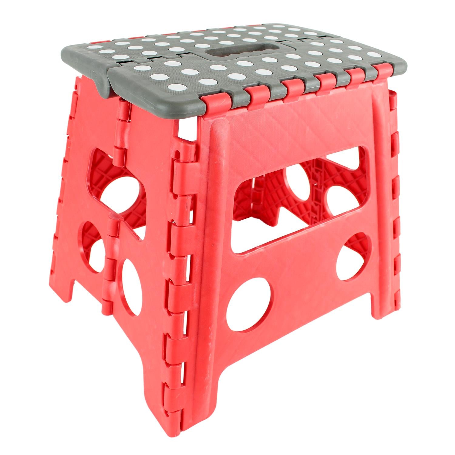Marchepied pliable h32cm Gris et rouge