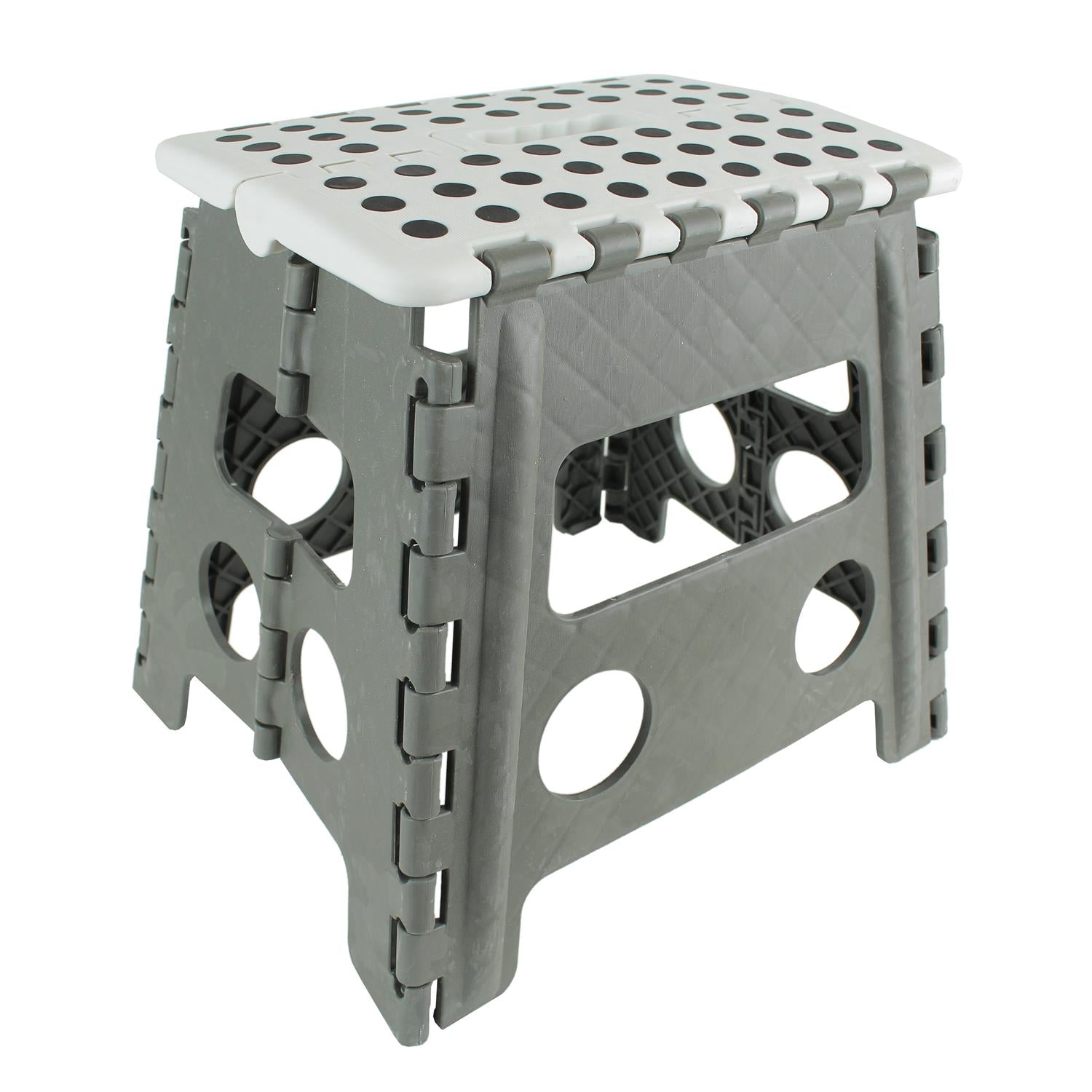 Marchepied pliable h32cm Blanc et gris