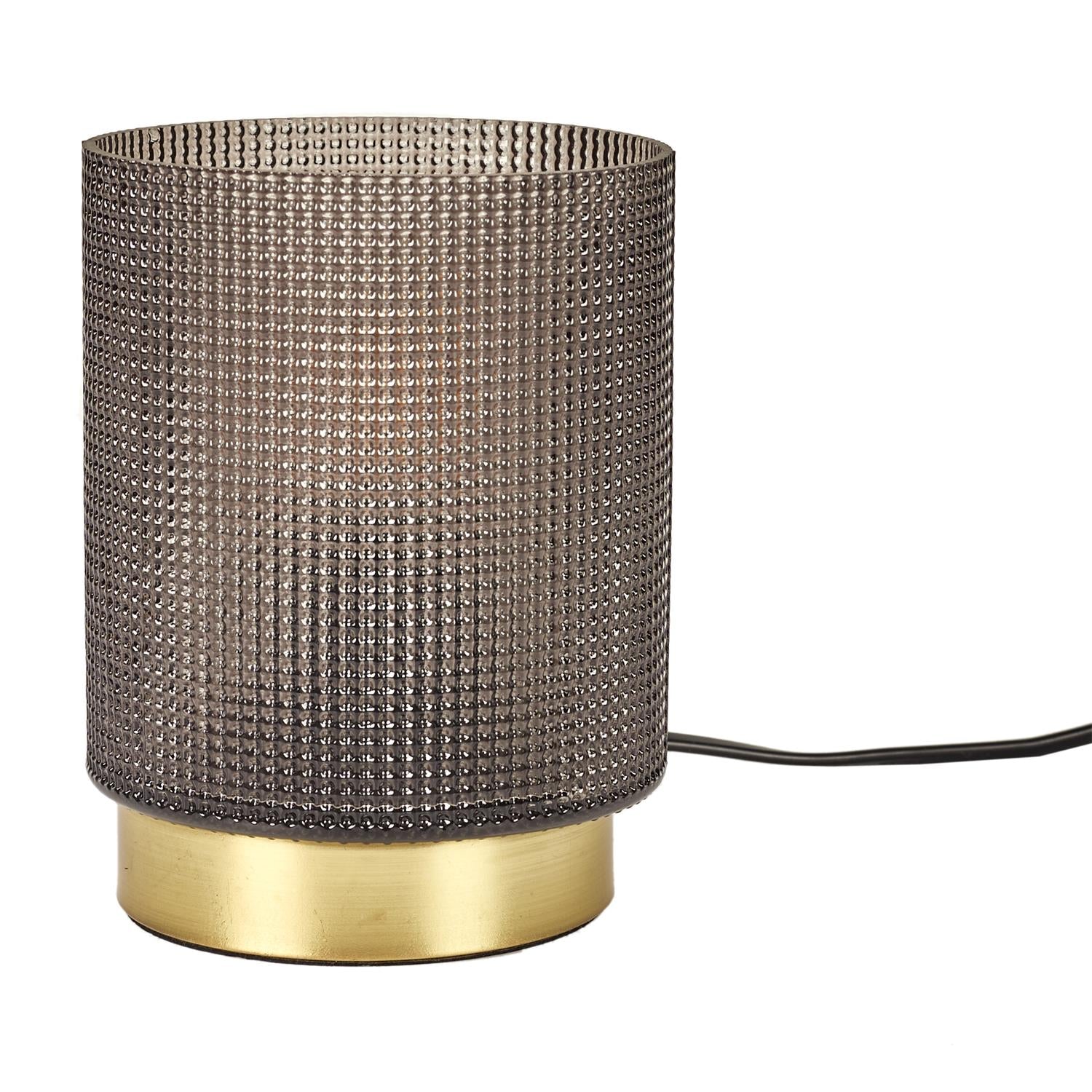 Lampe à poser verre embosse noir