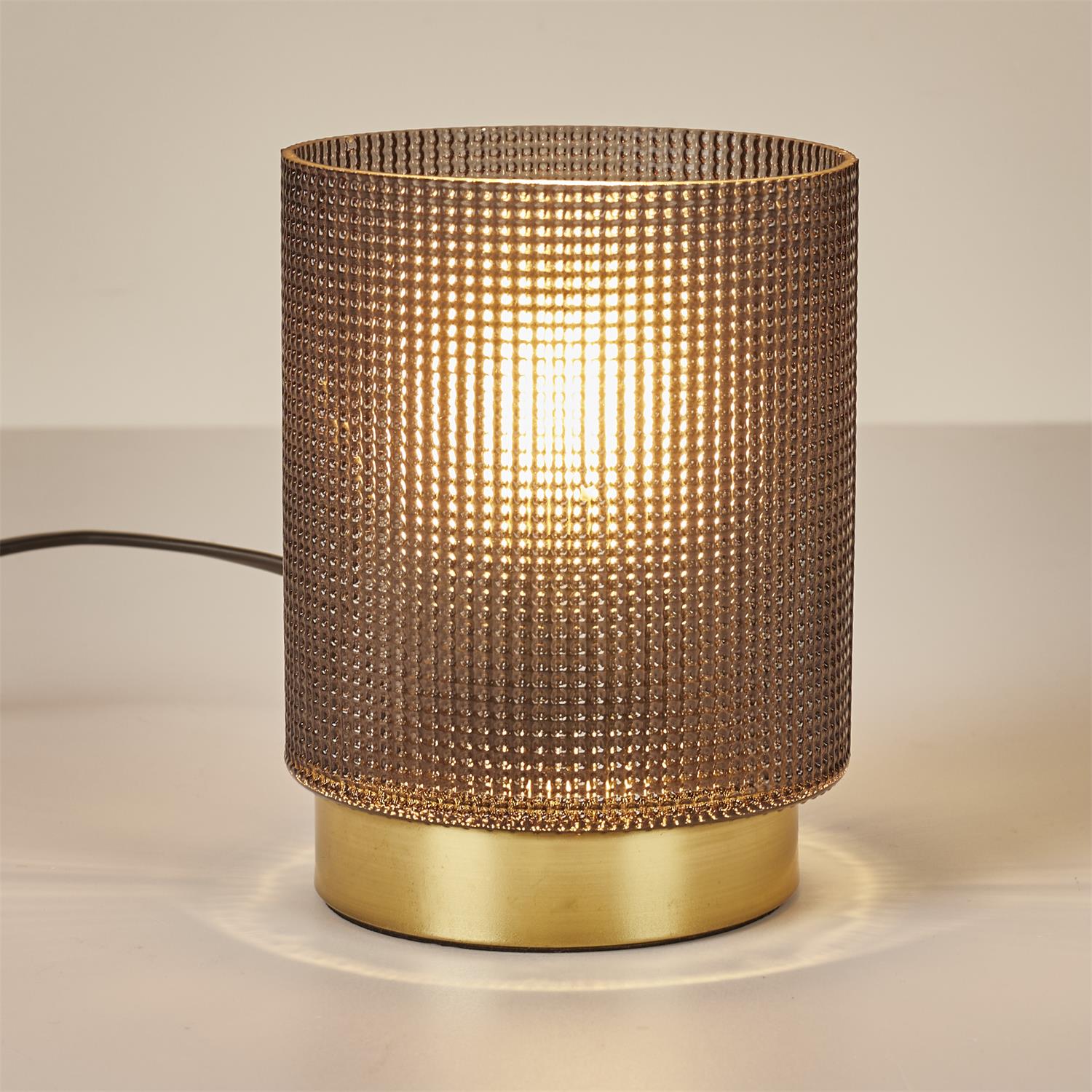 Lampe à poser verre embosse noir