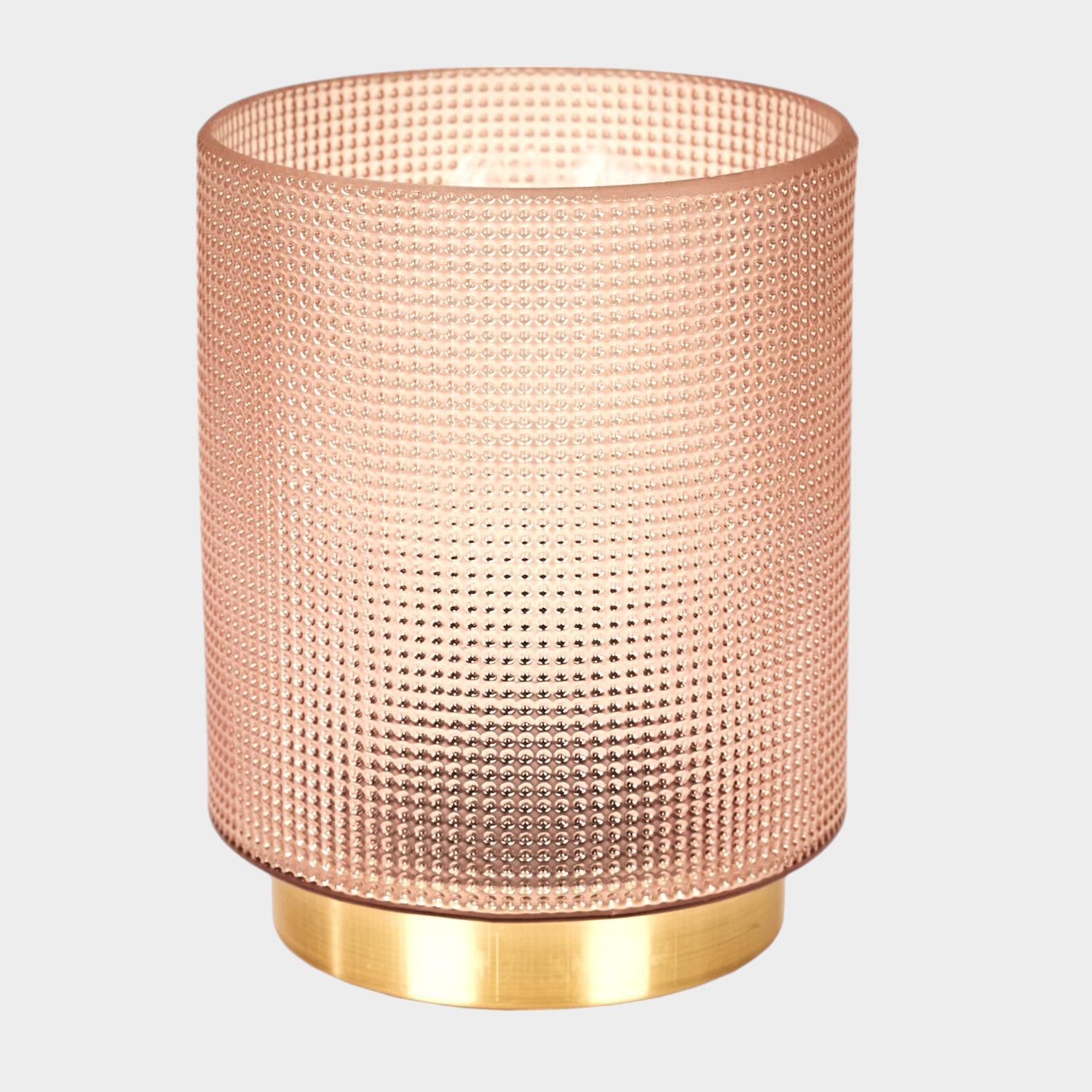 Lampe à poser verre embosse rose