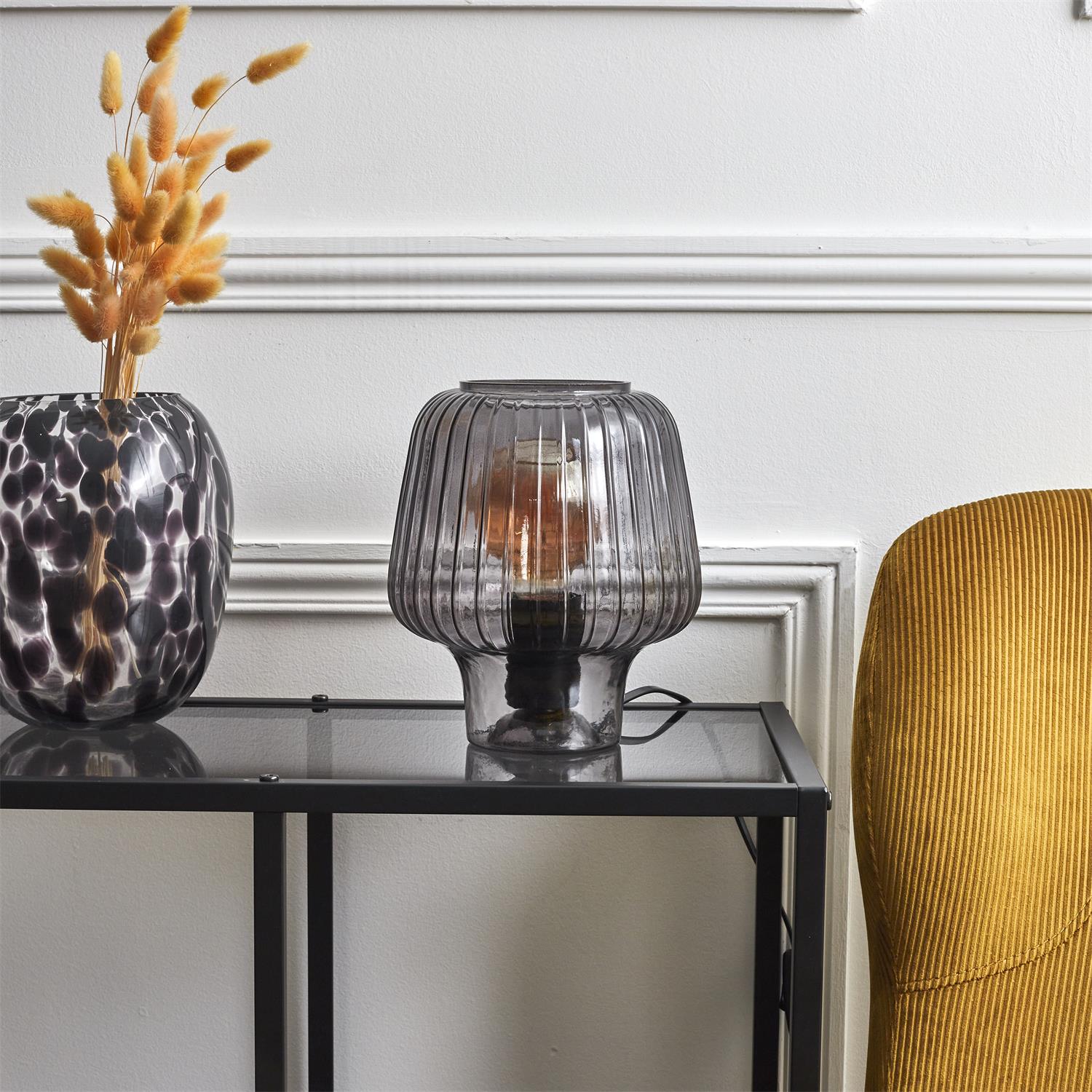 Lampe de table champignon verre