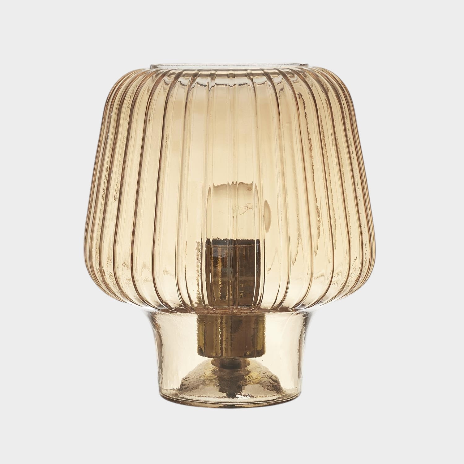 Lampe de table champignon verre fume