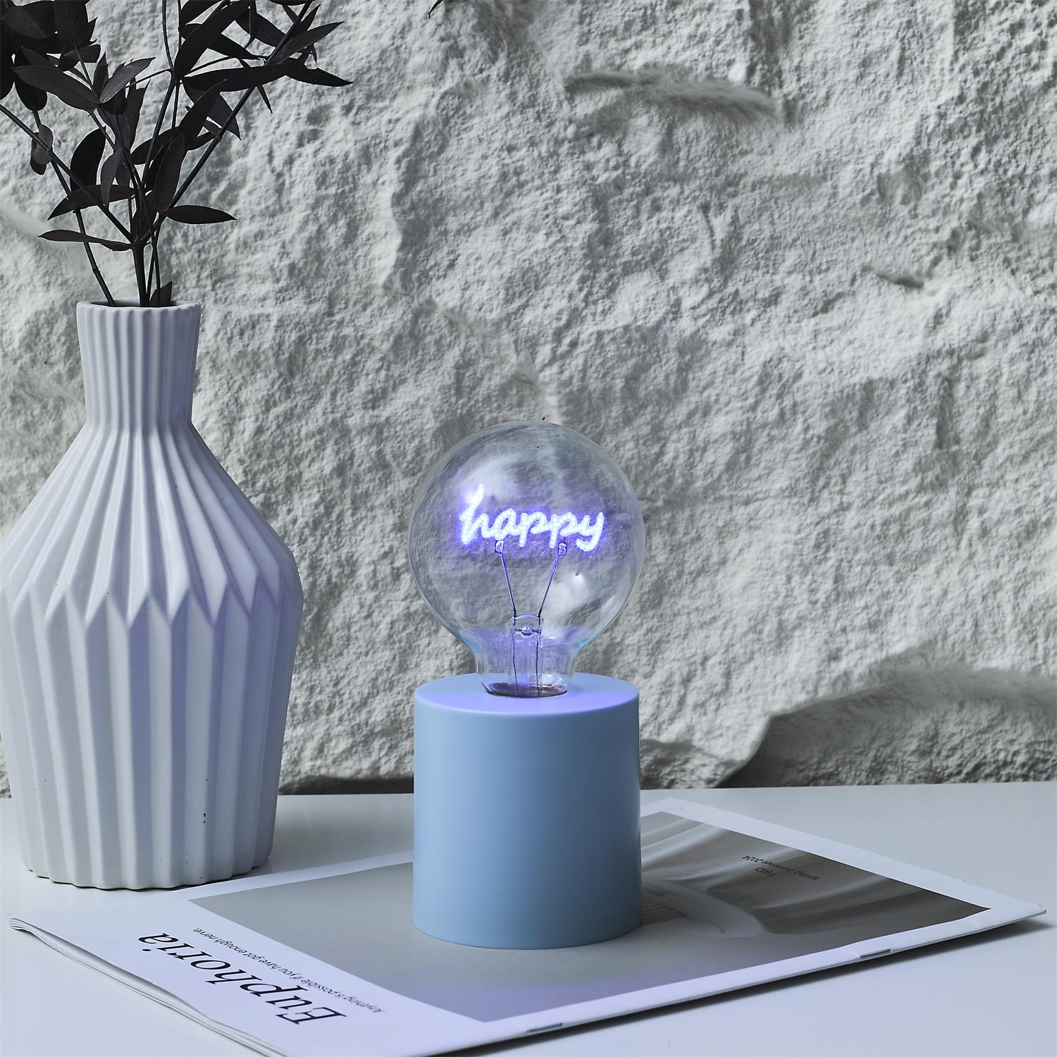 Lampe ampoule effet néon Happy