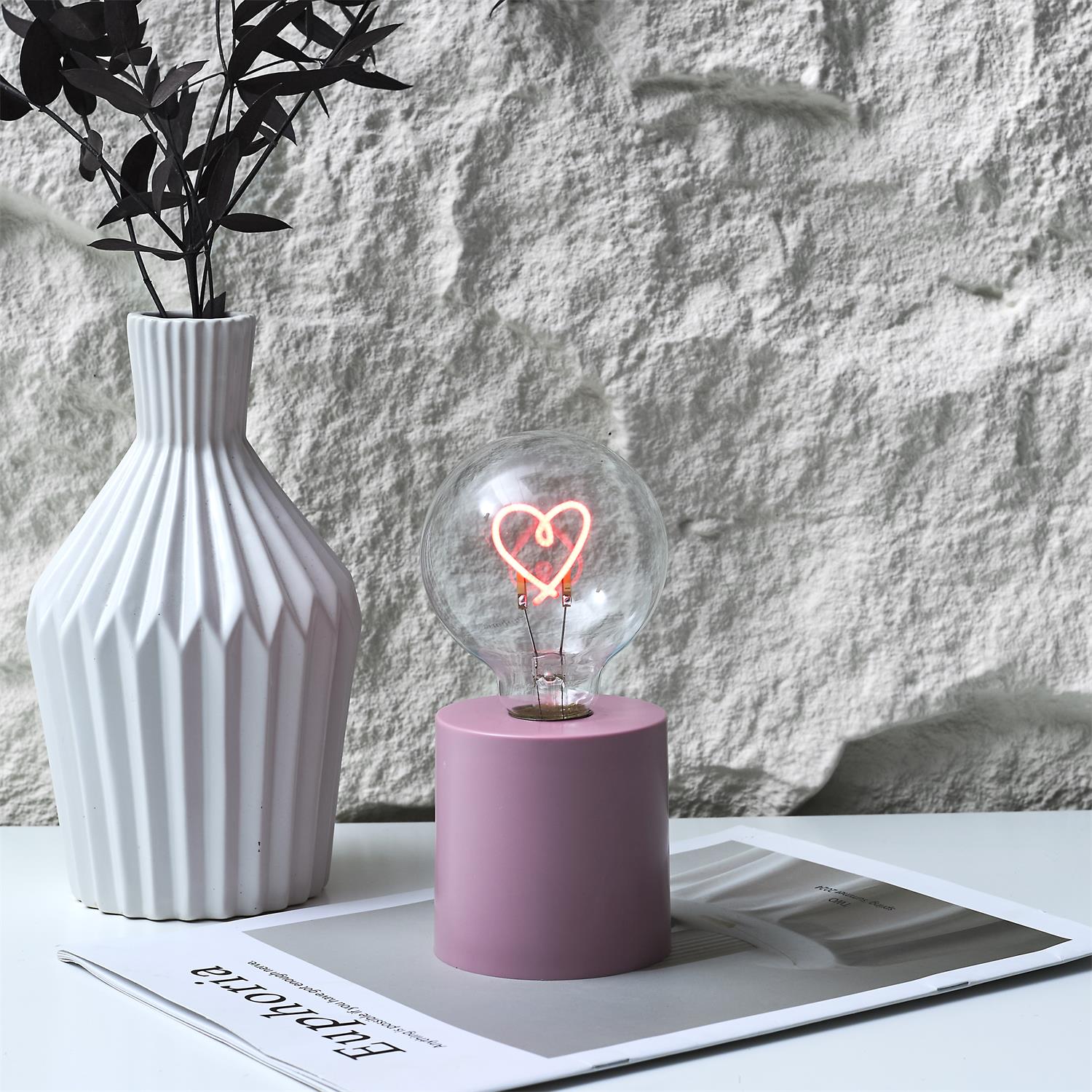 Lampe ampoule effet néon Coeur