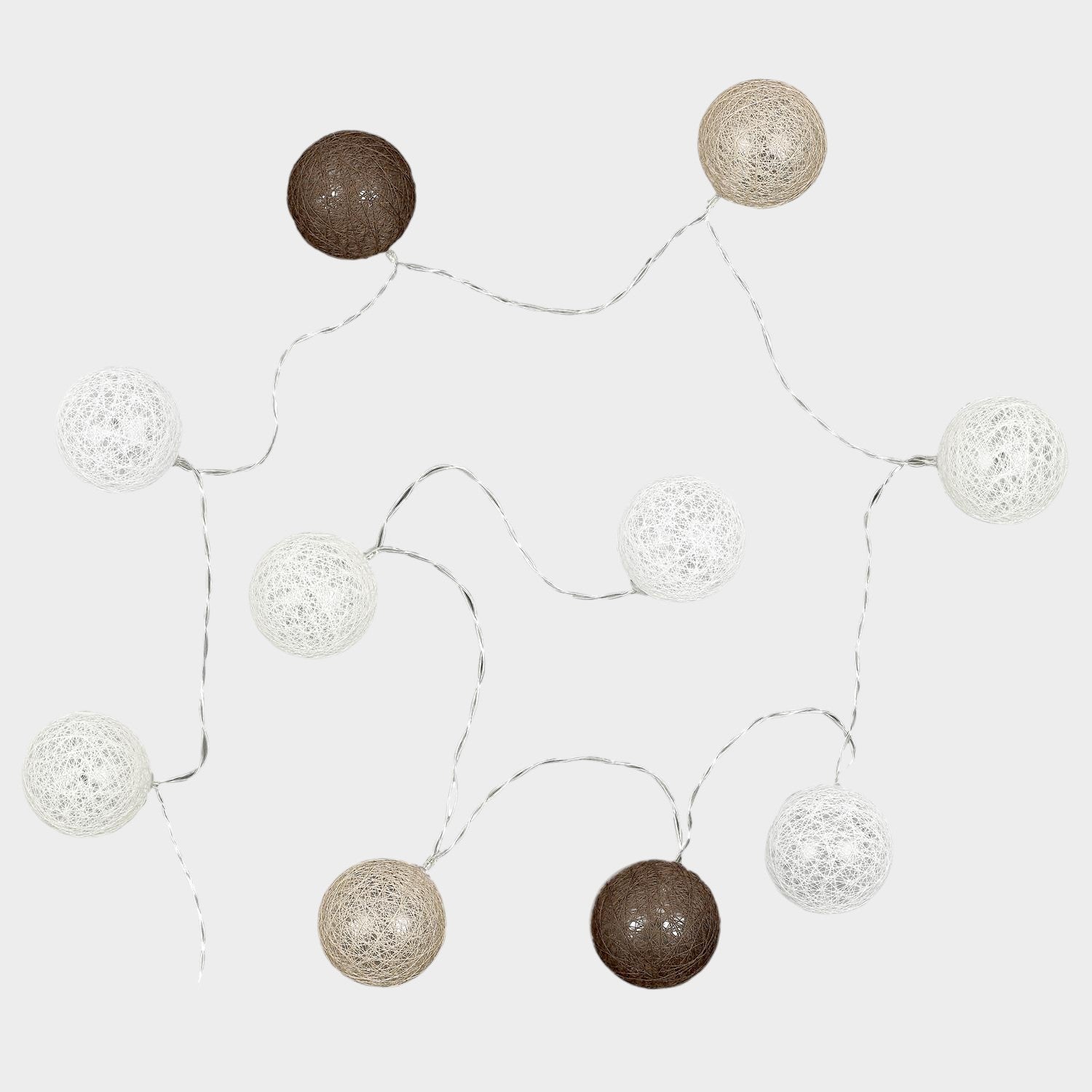 Guirlande boule marron 10 LED d6cm 1m92