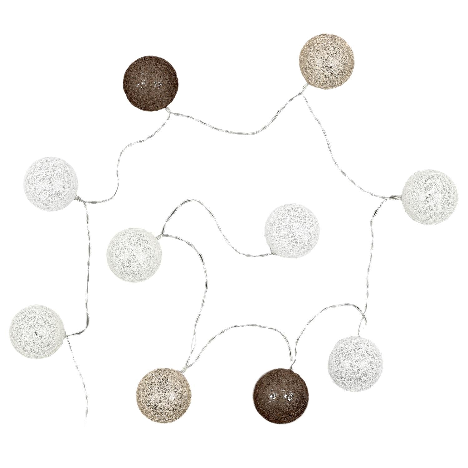 Guirlande boule marron 10 LED d6cm 1m92