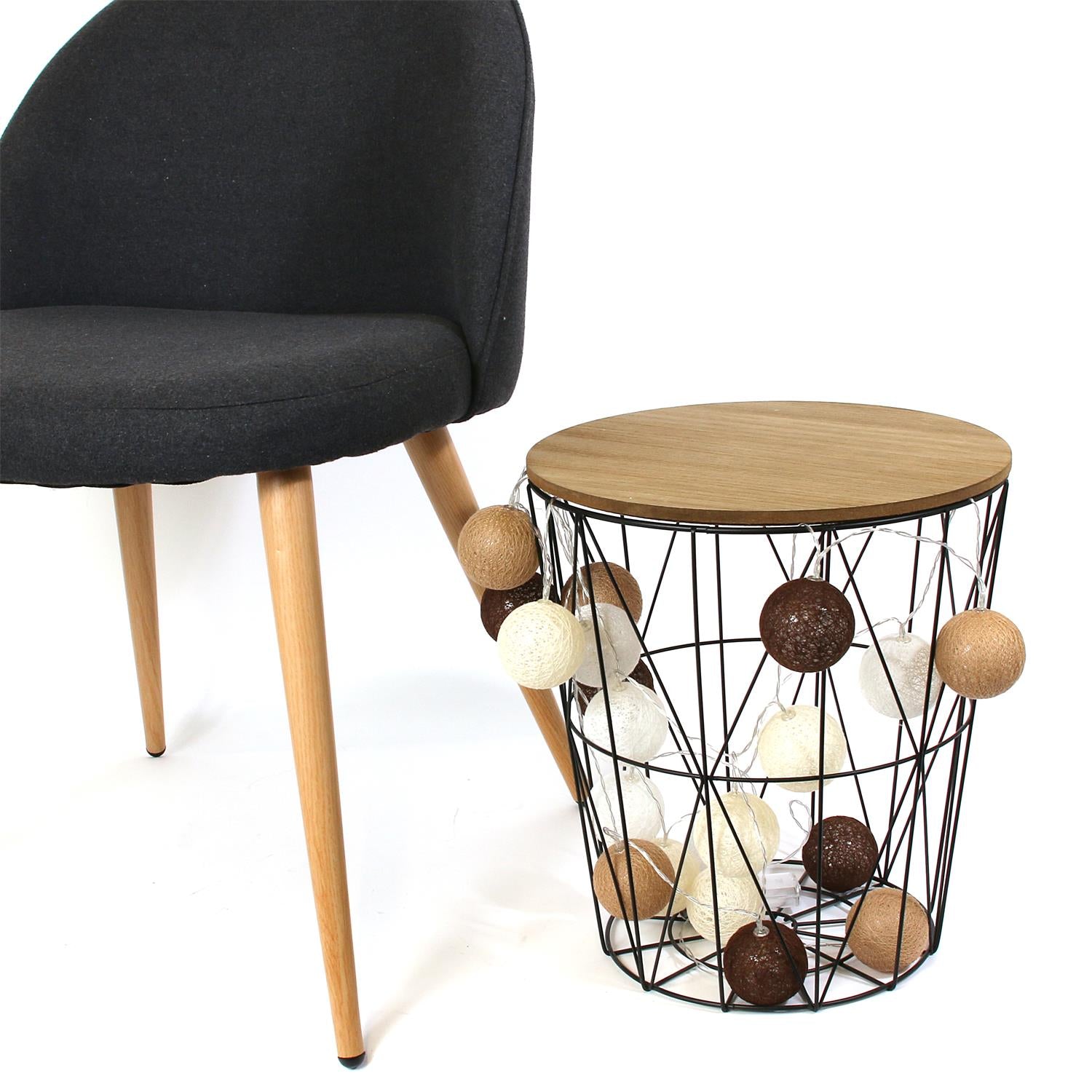 Guirlande boule marron 10 LED d6cm 1m92