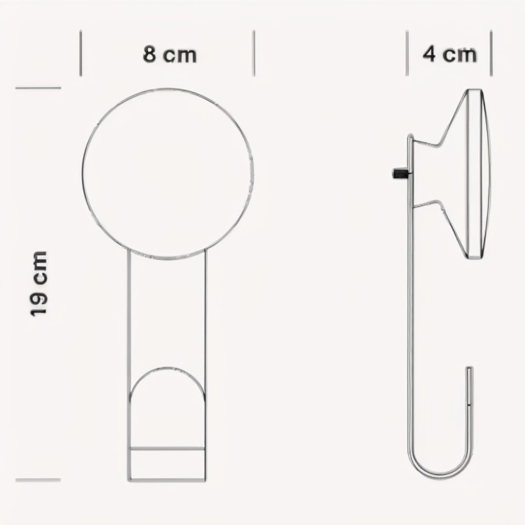 Patère murale clipsable – Métal noir