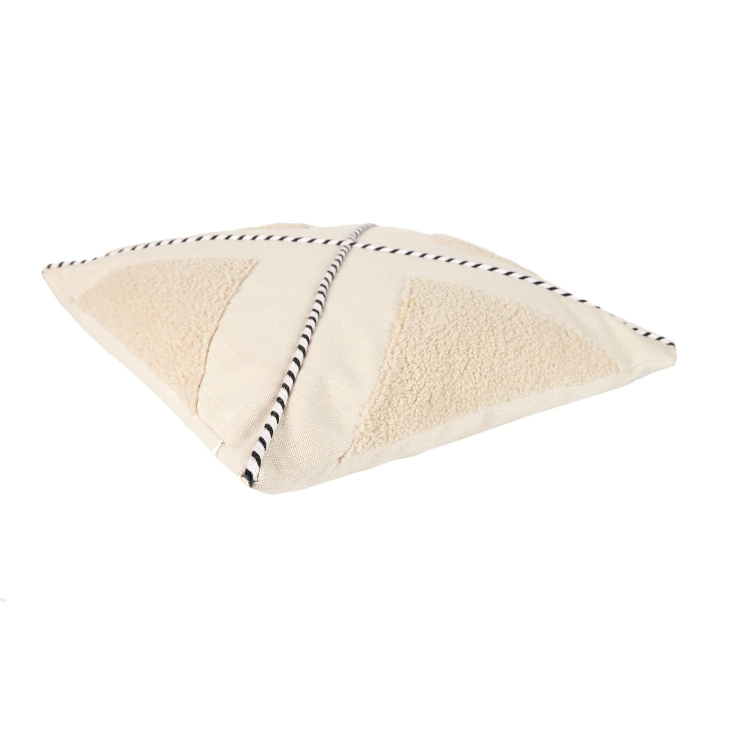 Coussin Santorin Beige et Blanc Bouclette 40x40cm