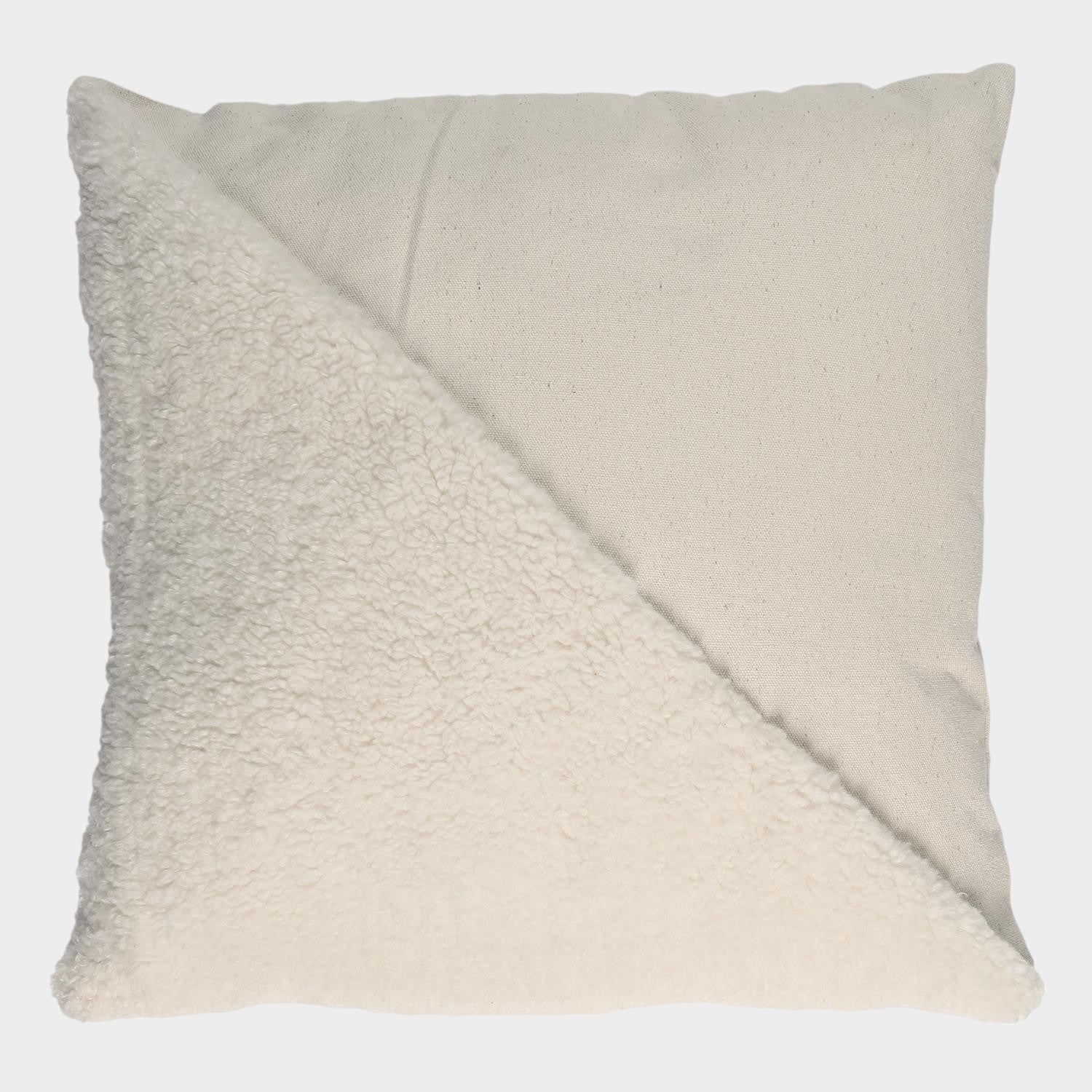 Coussin beige bouclette 40x40cm