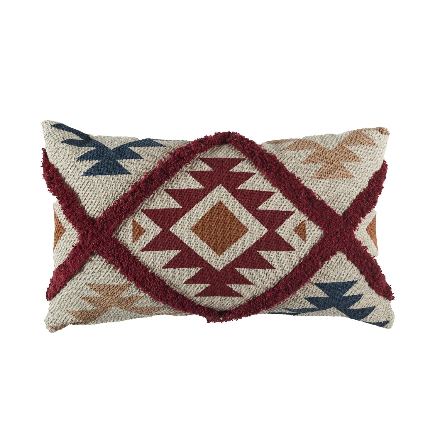 Coussin tufte a motifs 30x50cm