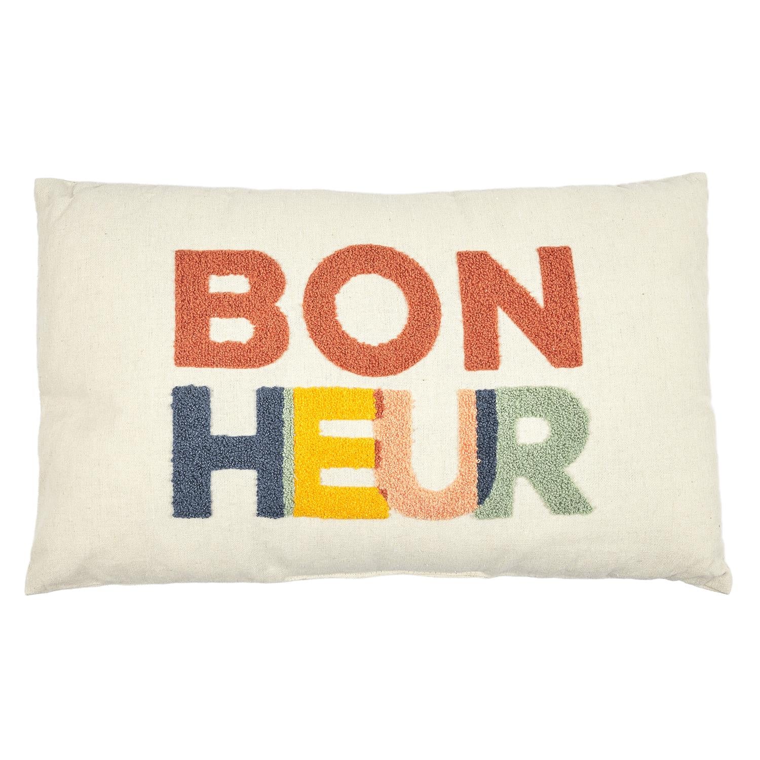 Coussin avec bouclette Bonheur