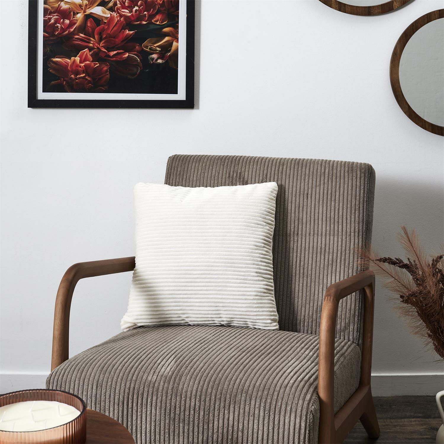 Coussin grosse cotes flanelle 40x40cm