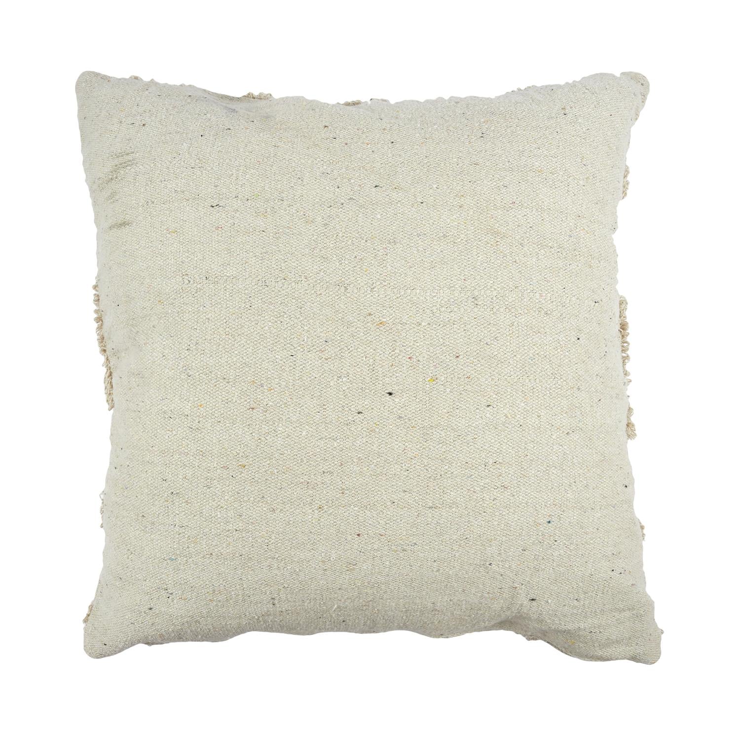 Coussin ethnique relief losange écru 40x40cm
