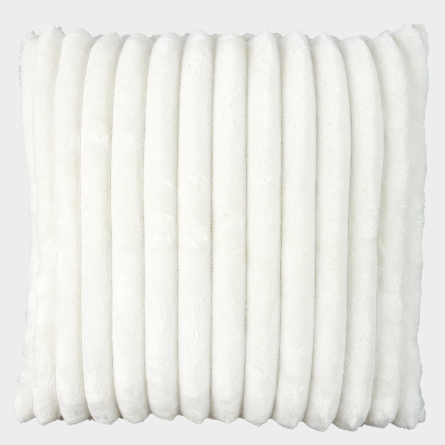 Coussin Scandinavie flanelle côtelé écru 40x40cm